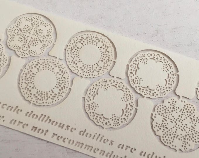 Miniature Doilies, Laser Cut Dollhouse Doily, Paper Doilies, Small Size #110, Dollhouse Miniatures, 1:12 Scale, Dollhouse Decor Accessory