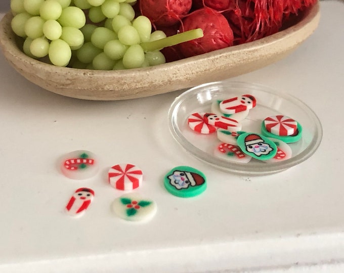 Miniature Christmas Candy, Mini Candy, 15 Pieces Miniature Candy,  Jar Fillers, Style 17, Dollhouse Miniatures, 1:12 Scale, Holiday Decor