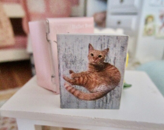 Miniature Notebook, Mini Kitten Cover Notebook, Blank Page Notebook, Style #29, Dollhouse Miniature, 1:12 Scale, Dollhouse Decor, Accessory