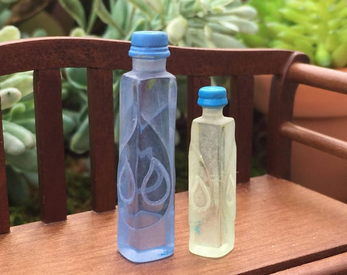 Miniature Water Bottles, Set of 2, Style #81, Dollhouse Miniature 1:12 Scale, Mini Water, Dollhouse Accessories, Mini Bottles