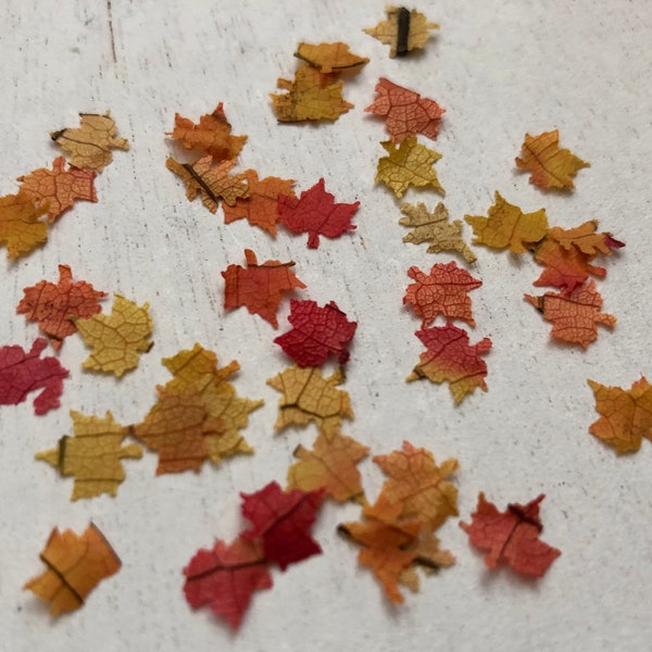 Miniature Leaves, Fall Colors, Dollhouse Miniature, 1:12 Scale, Mini Leaves, Fall Leaves, Autumn, Dollhouse Decor Accessory, Crafts