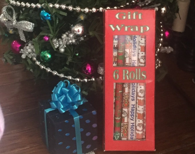 Miniature Dollhouse ~ Set of 12 1/" Foil Wrapped CHRISTMAS Tree Presents Gifts
