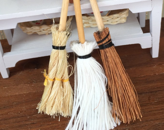 Miniature Mops and Brooms, Packaged Set of 3 Pieces by Timeless Minis ...