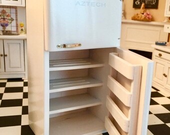 sale miniature 1950s refrigerator white fridge dollhouse miniature 112 scale retro white kitchen fridge dollhouse kitchen furniture - Dollhouse Kitchen sale miniature 1950s refrigerator white fridge dollhouse miniature 112 scale retro white kitchen fridge dollhouse kitchen furniture - Dollhouse Kitchen