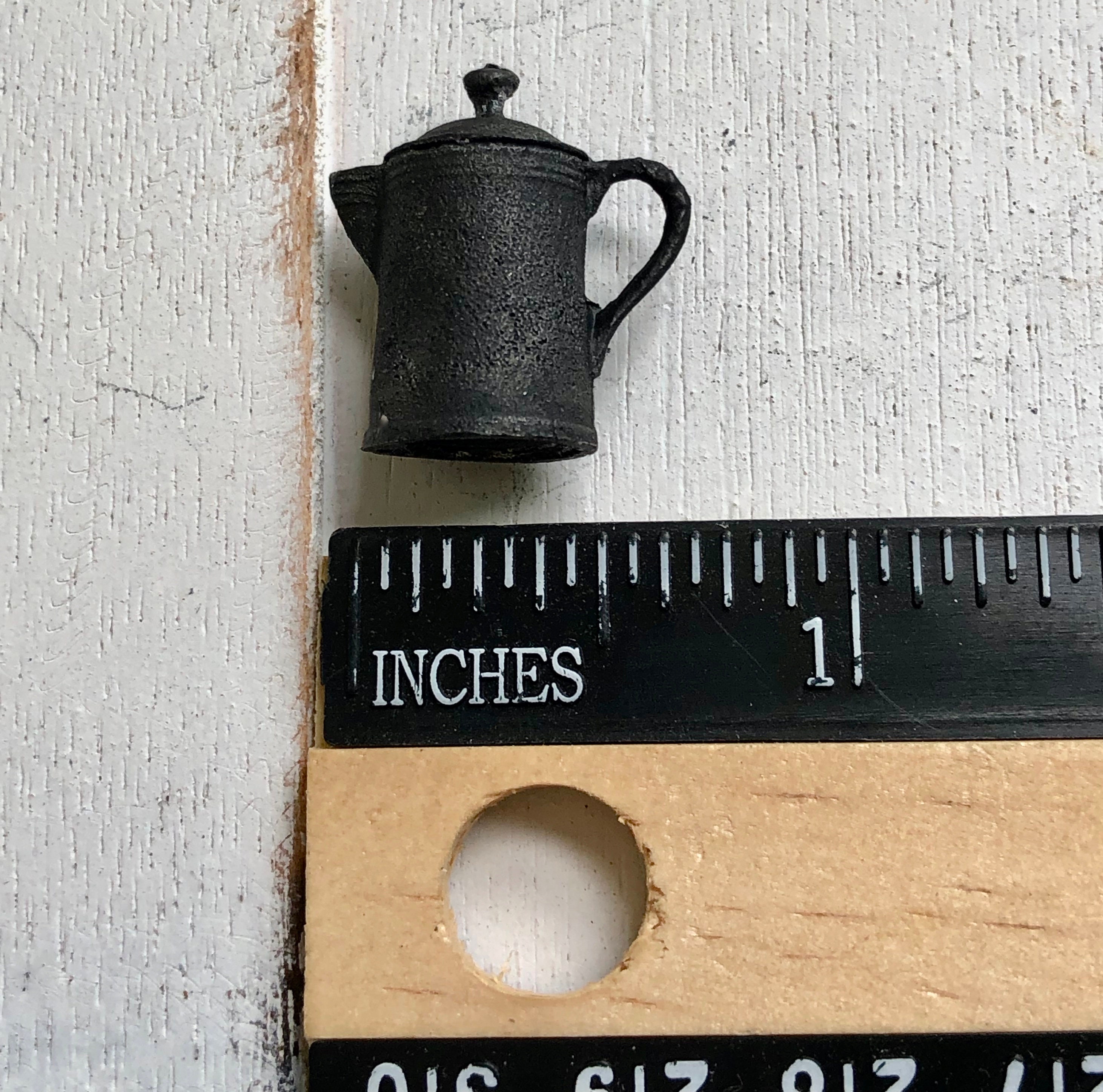 Miniature Coffee Pot, Black Cast Iron Look Coffee Pot, Vintage