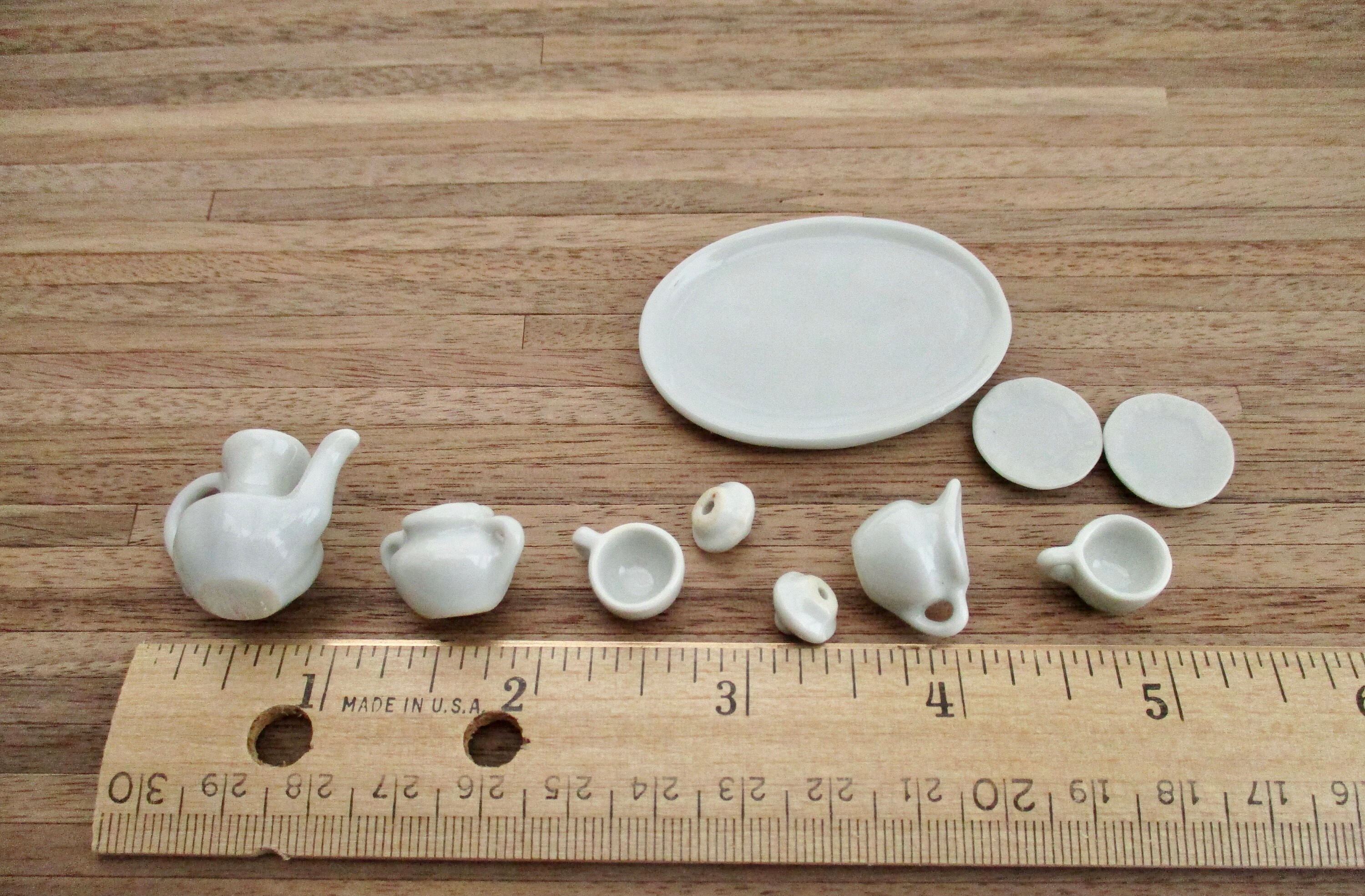 Miniature Tea Set, Mini Tea Set With Tray, 10 Piece Set, Style 57, CLEARANCE Priced, Dollhouse
