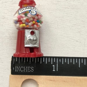 Miniature Gumball Machine, Filled Gum Ball Machine, Dollhouse Miniature ...