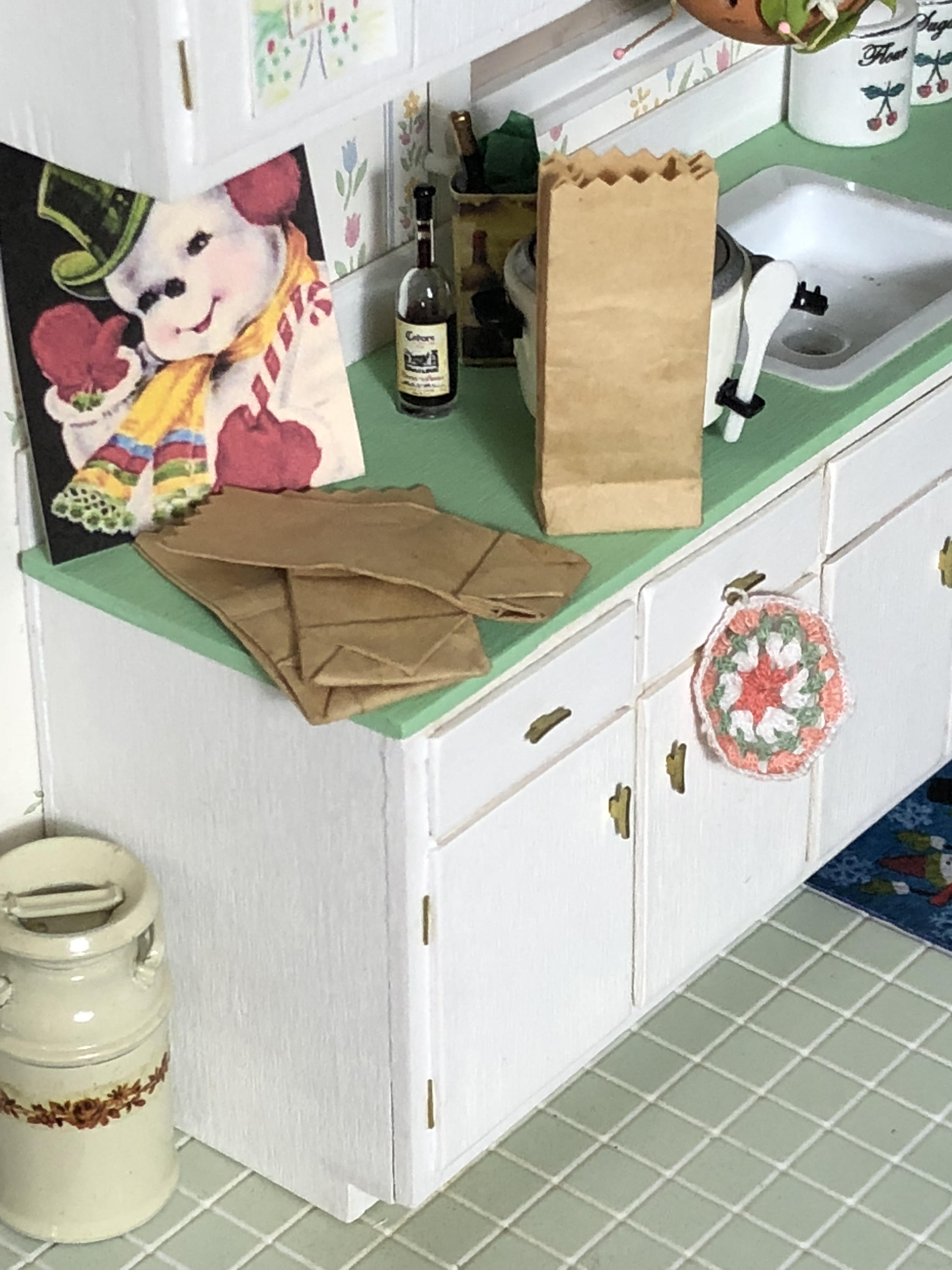 Miniature Bags, Tiny Kraft Bags, Dollhouse Grocery Bags, Size 15