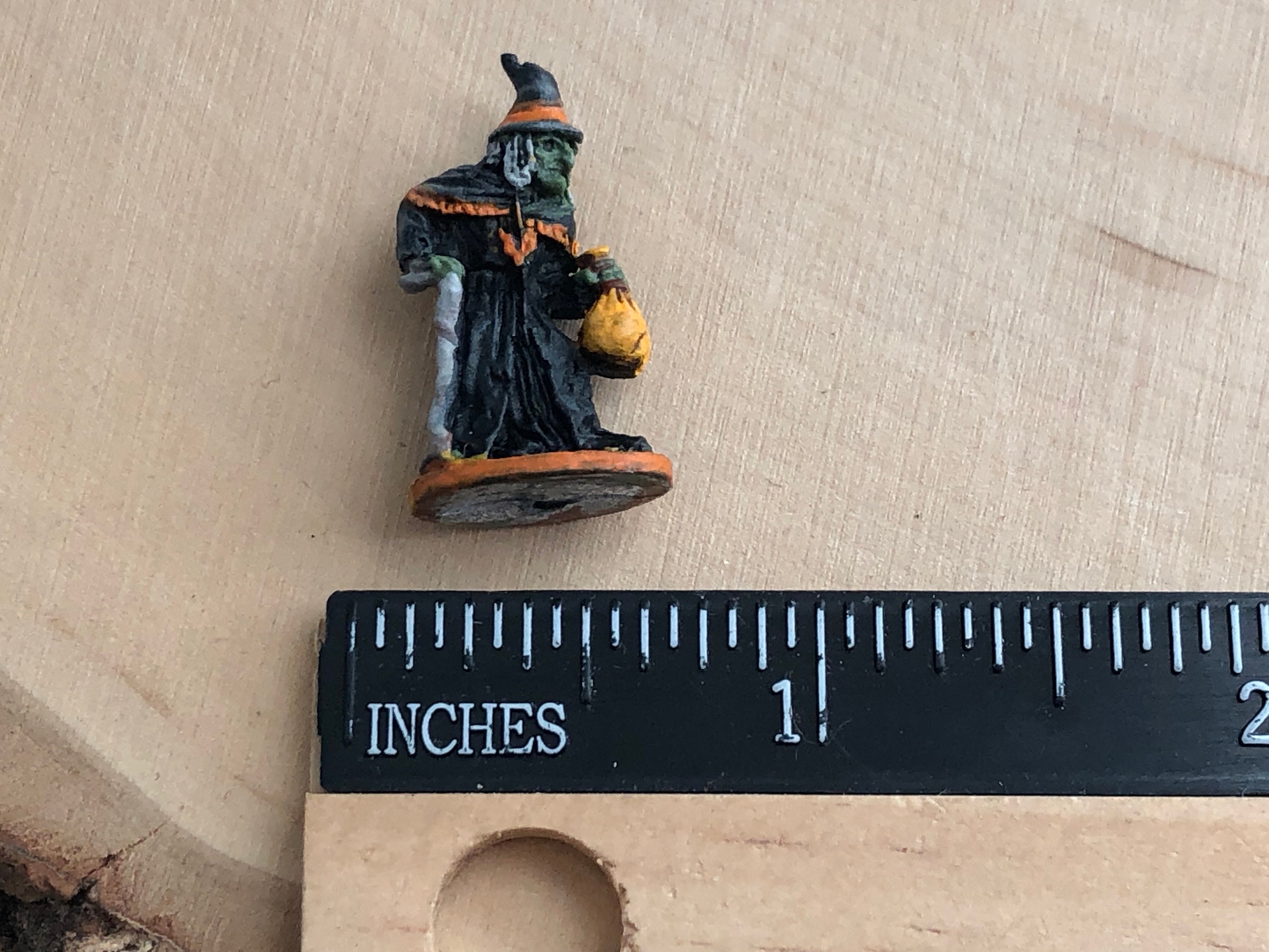 Miniature Witch Figurine, Mini Witch Statuette, Knick Knack, Halloween
