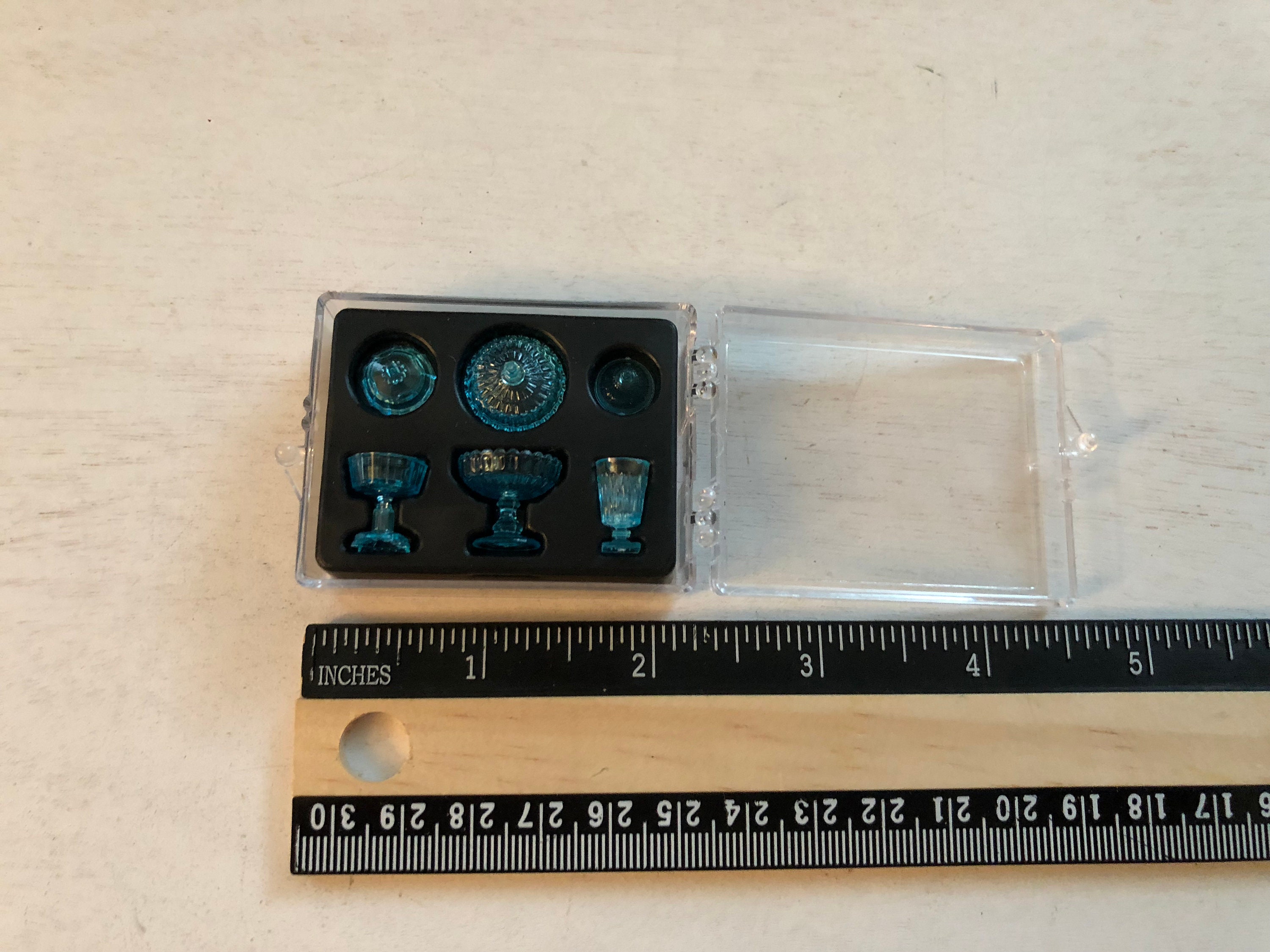 Miniature Candy Dish Set, Blue Candy Dishes, Set of 3 With Lids