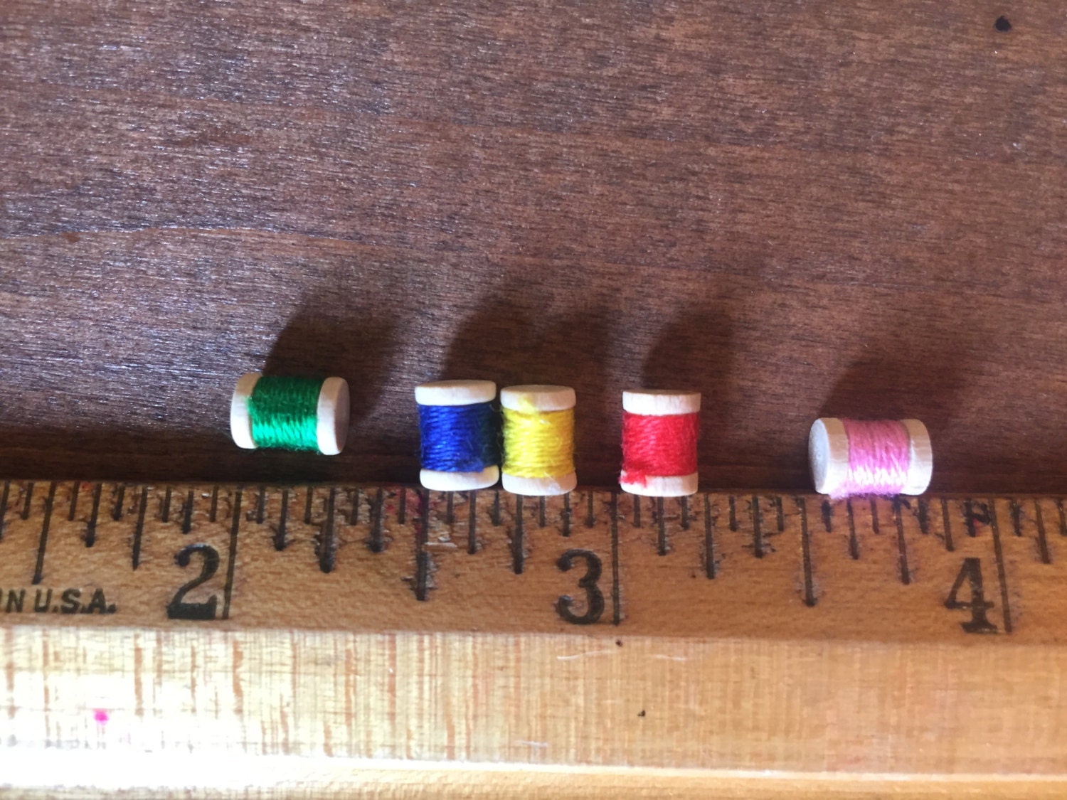 Miniature Spools of Thread, Small Size, Dollhouse Miniatures, 112