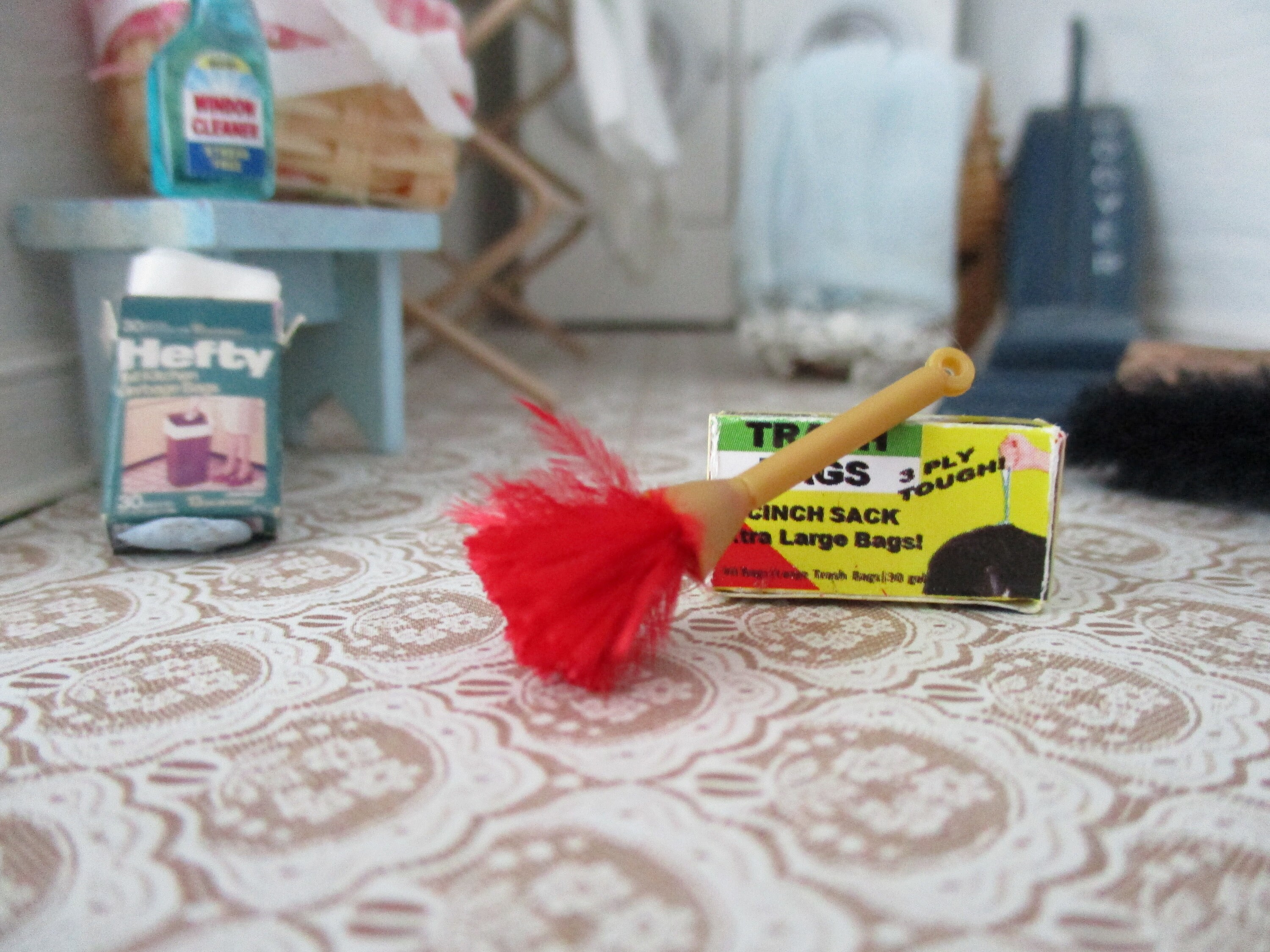 Miniature Feather Duster Mini Red Feather Duster Dollhouse Etsy Sweden