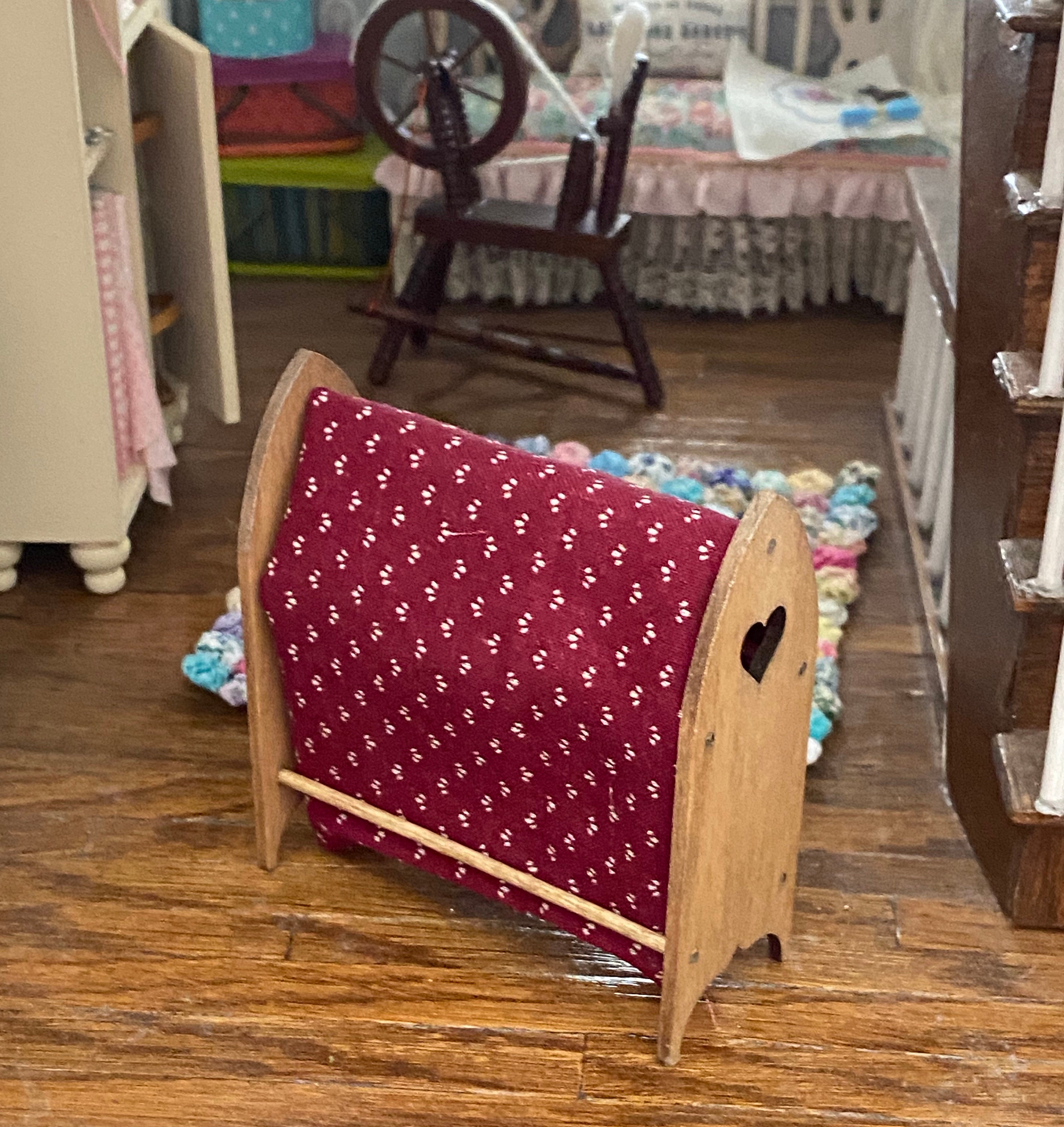 Miniature Quilt Rack, Mini Wood Handcrafted Quilt Stand, Dollhouse