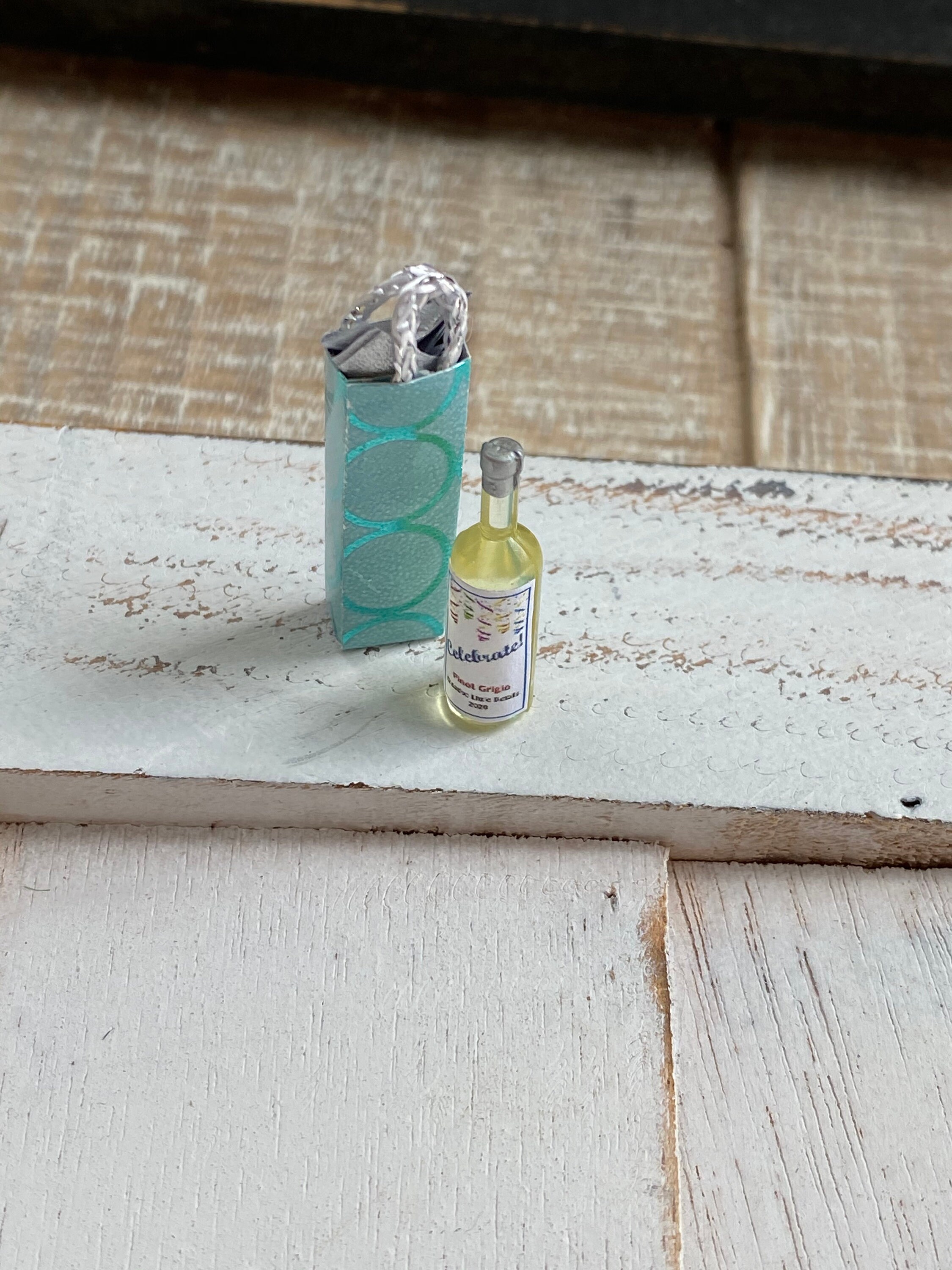 Miniature Wine Bottle And Gift Bag Set, Celebrate Pinot Wine and Bag