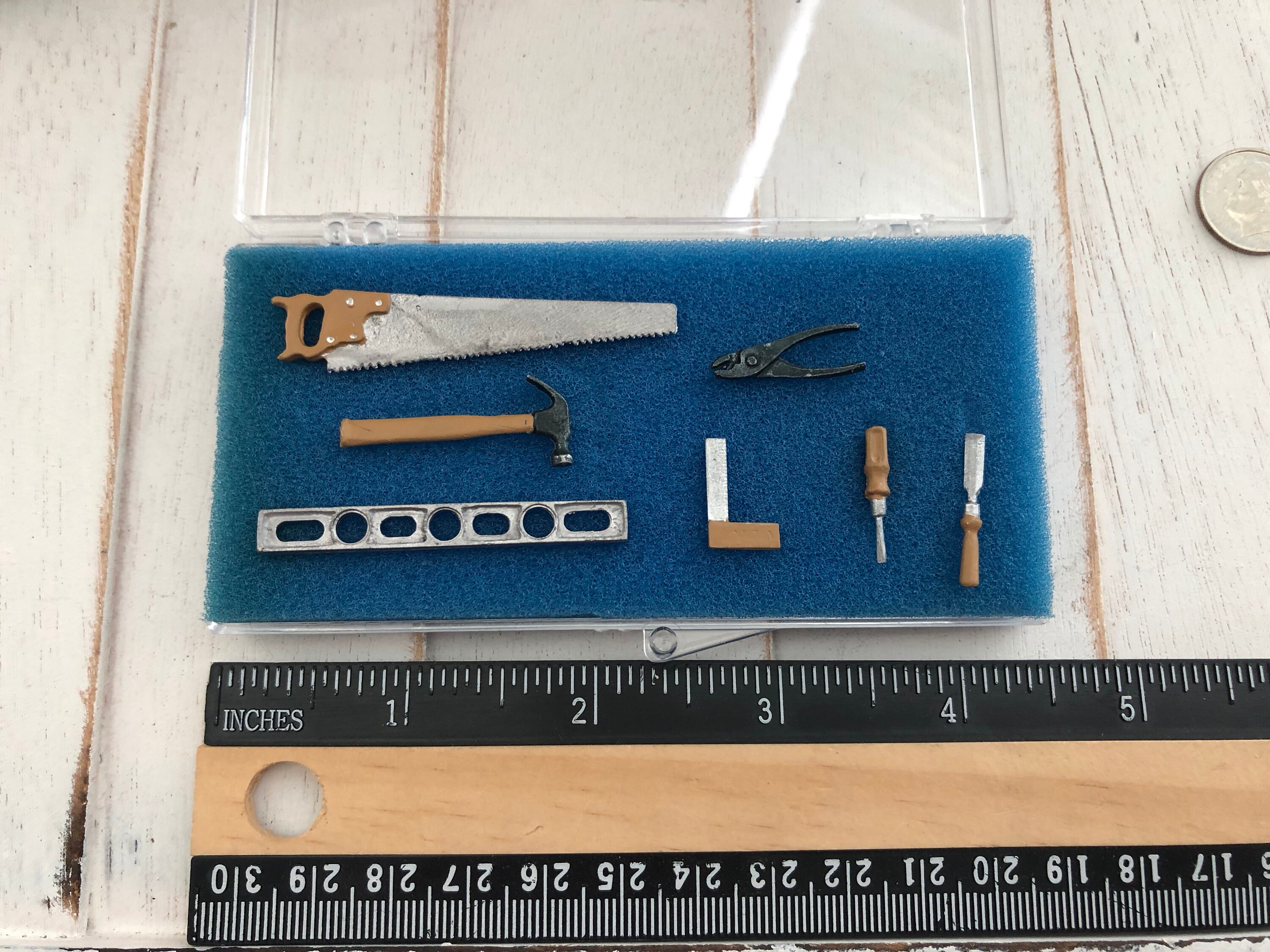 Miniature Tools Mini 7 Piece Tool Set Style 00 Saw Level Etsy