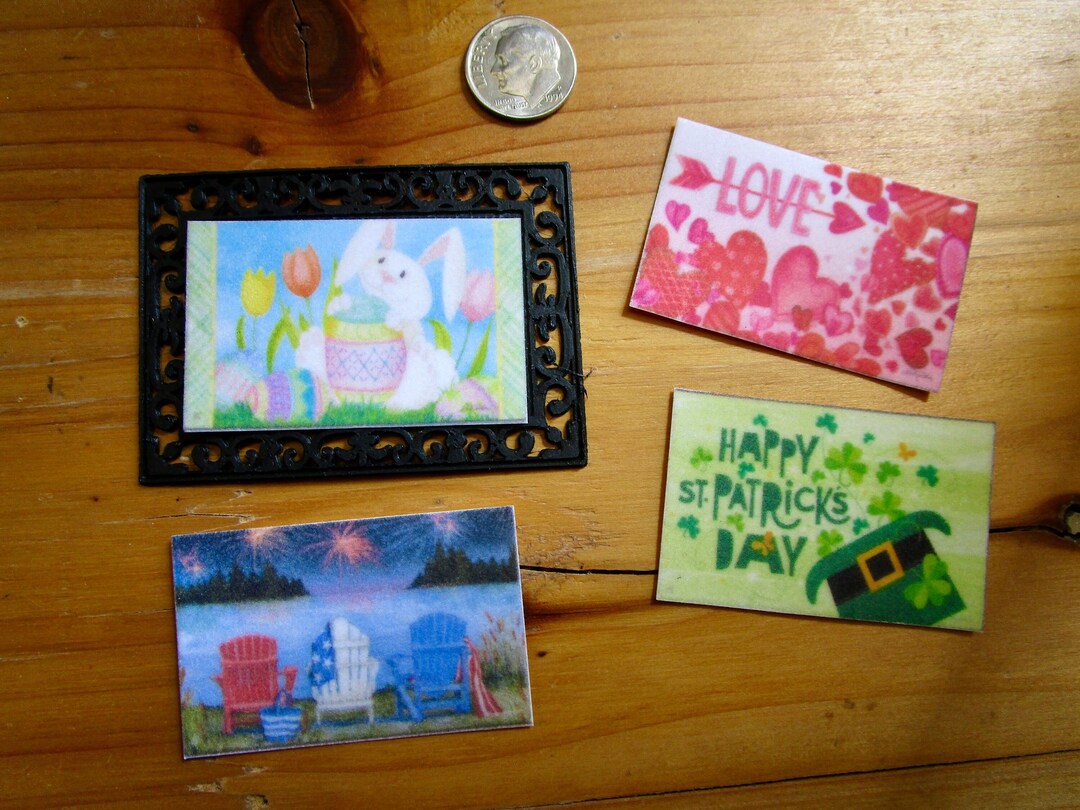 Miniature Door Mat Set Includes Rubber Feel Mat With 4 Etsy