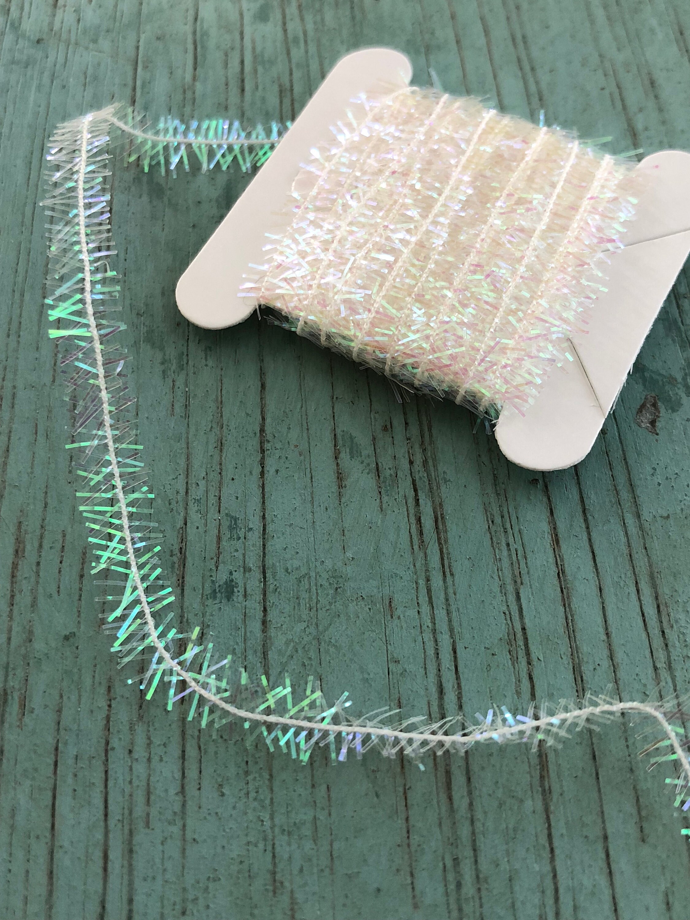 Miniature Tinsel Garland, Pearl White, 2 Yards, Dollhouse Miniature, 112 Scale, Dollhouse