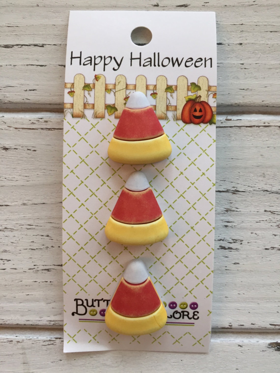 Candy Corn Buttons Carded Set of 3 Novelty Buttons by Buttons Etsy