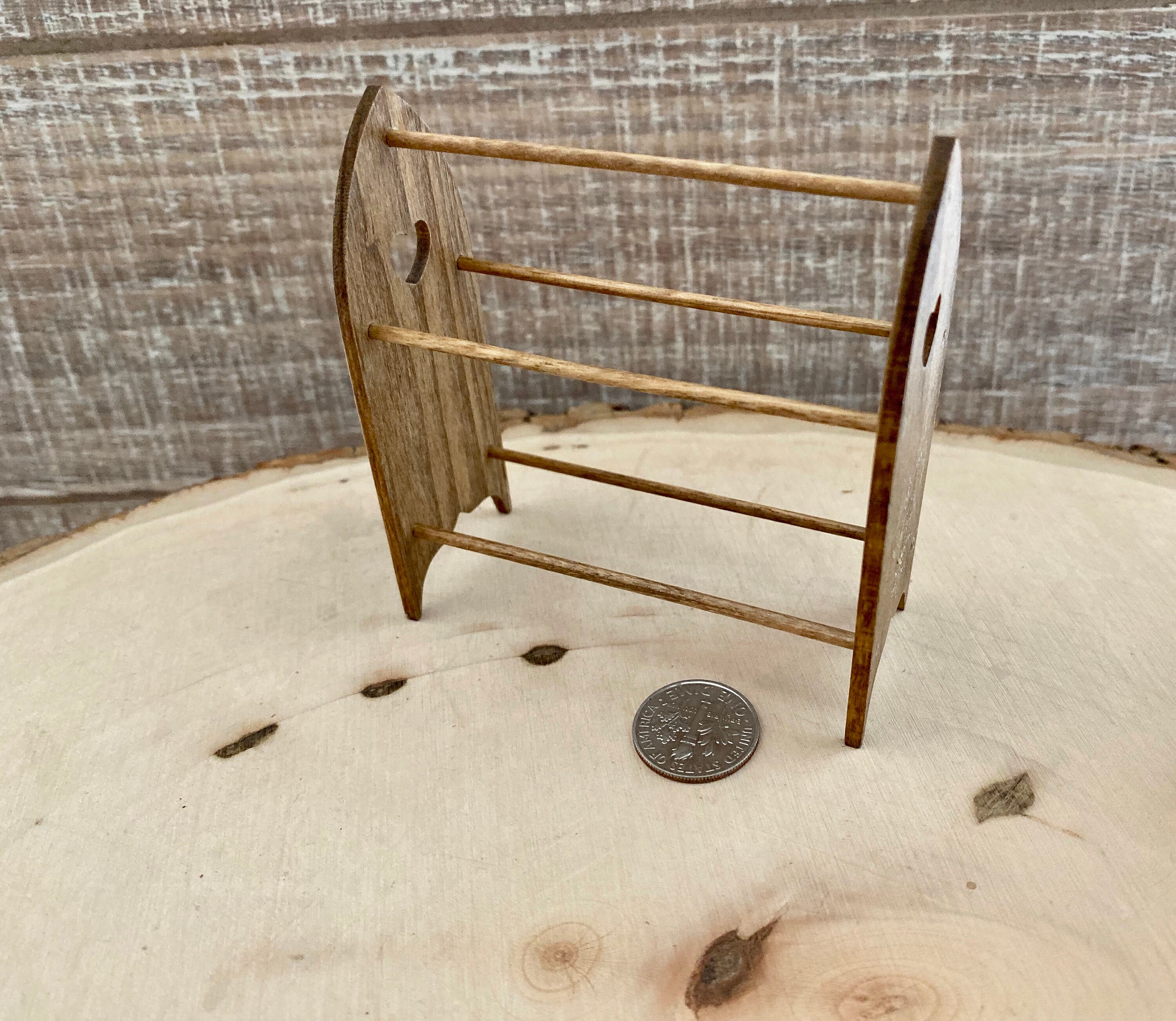 Miniature Quilt Rack, Mini Wood Hand Crafted Quilt Stand, Dollhouse