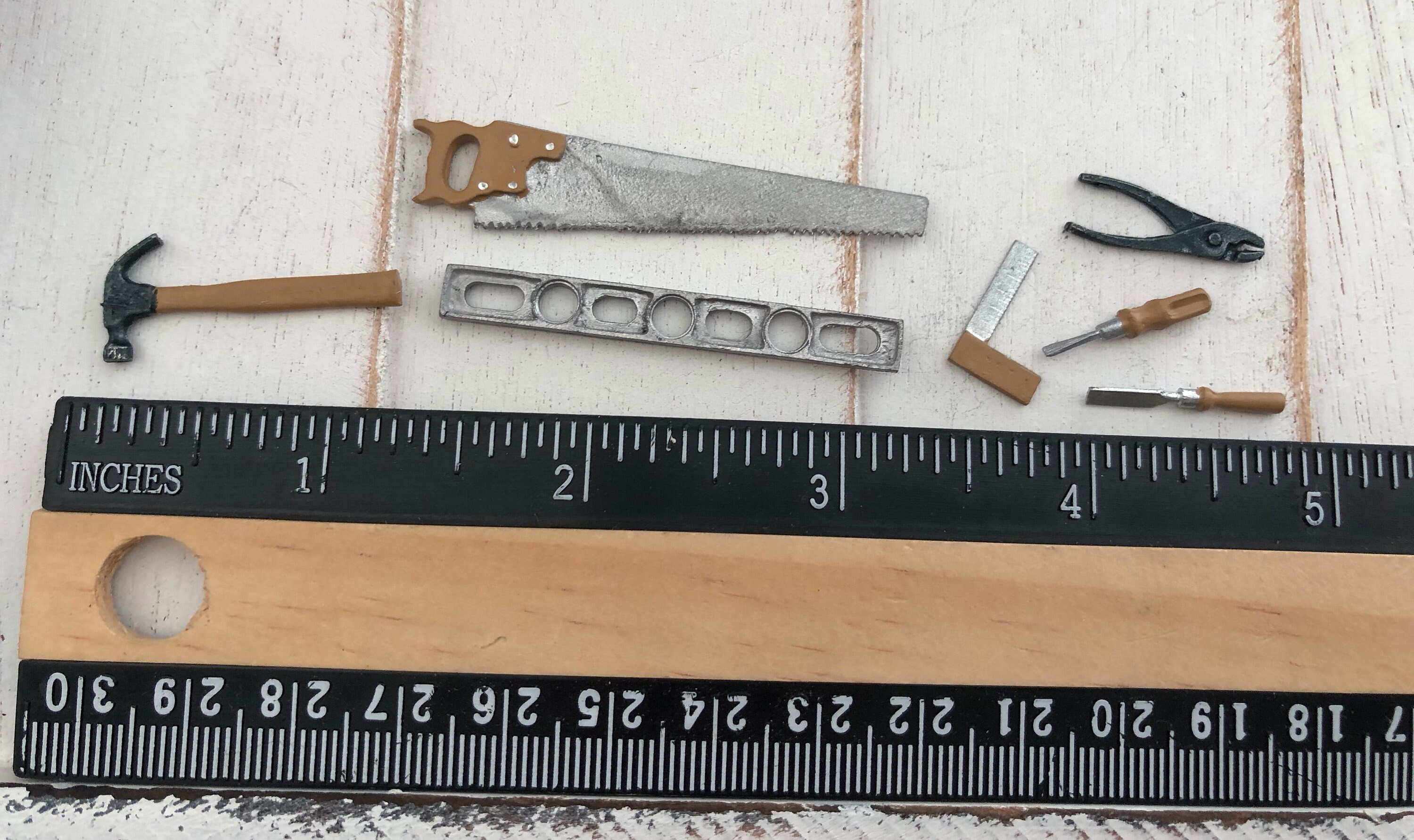 Miniature Tools Mini 7 Piece Tool Set Style 00 Saw Level Etsy