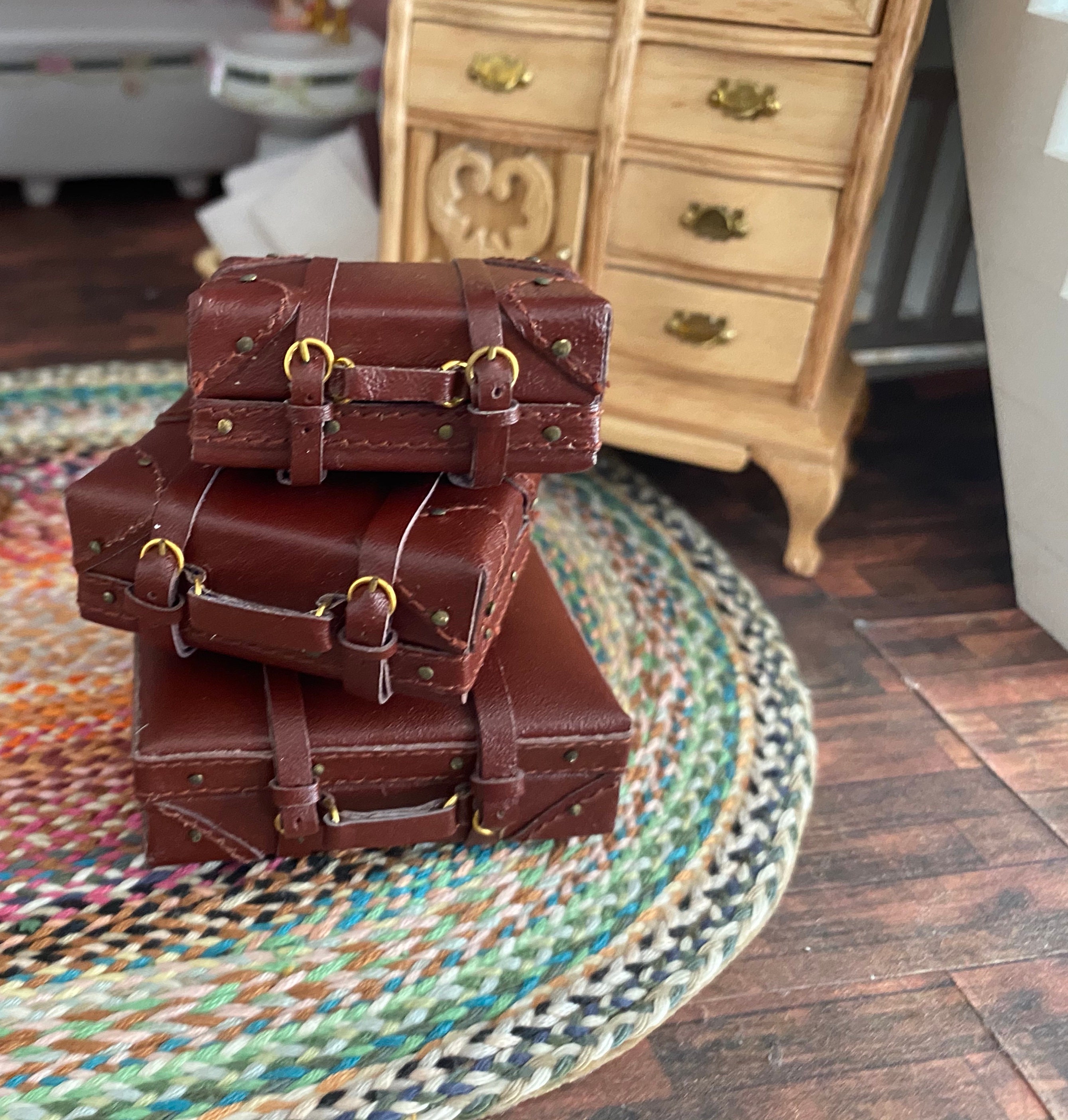 Miniature Suitcase, Medium Faux Leather Suitcase, Mini Luggage, Style
