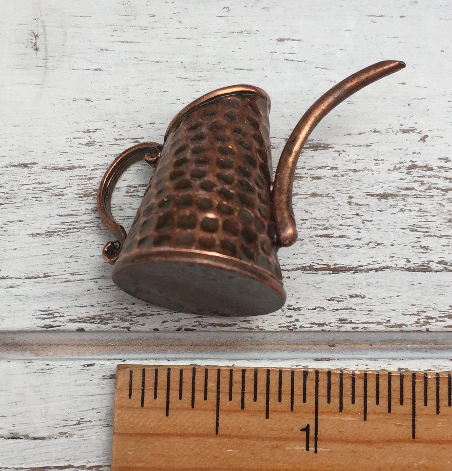 Miniature Copper Watering Can, Antique Look Watering Can, Dollhouse