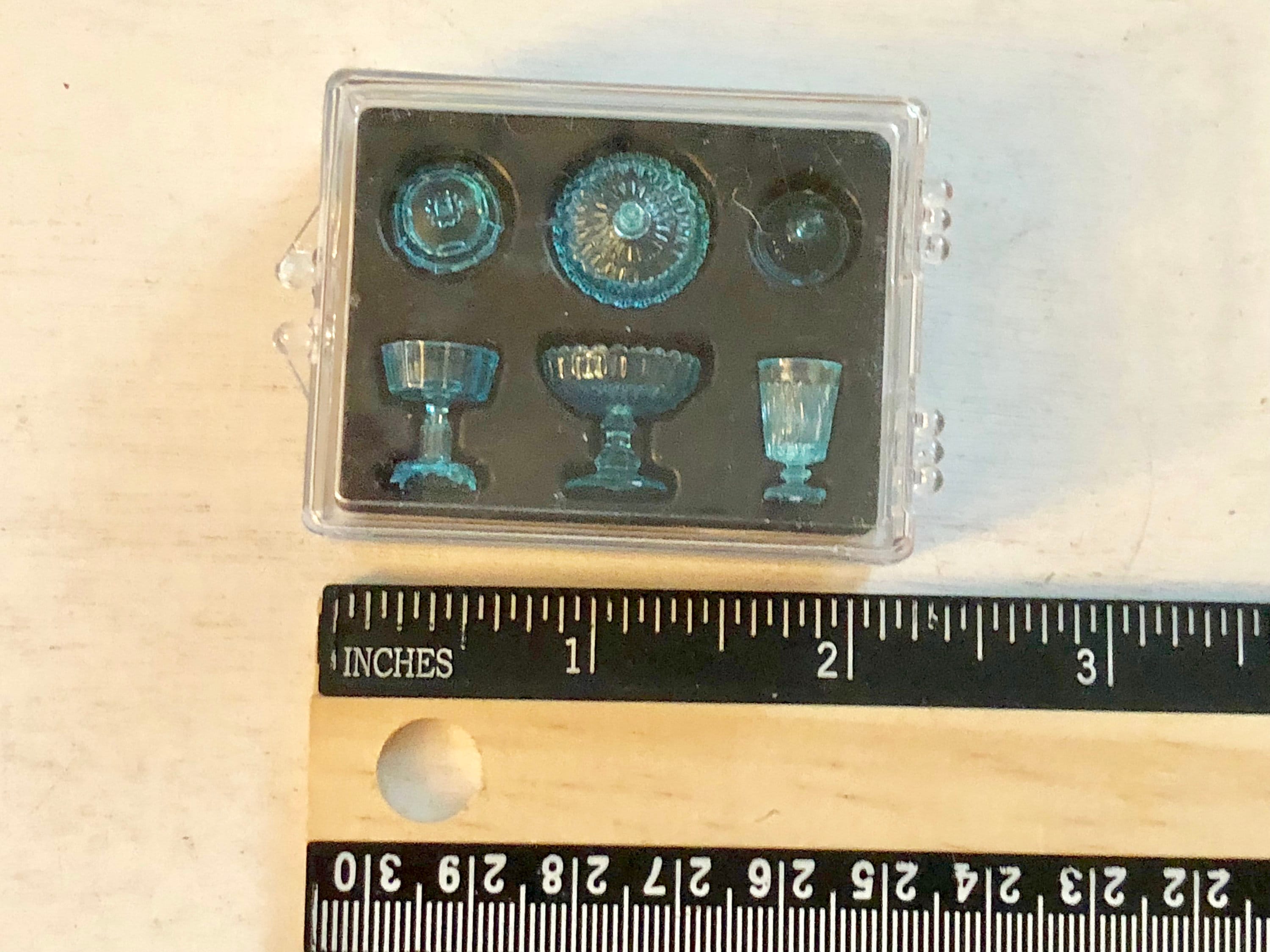 Miniature Candy Dish Set, Blue Candy Dishes, Set of 3 With Lids