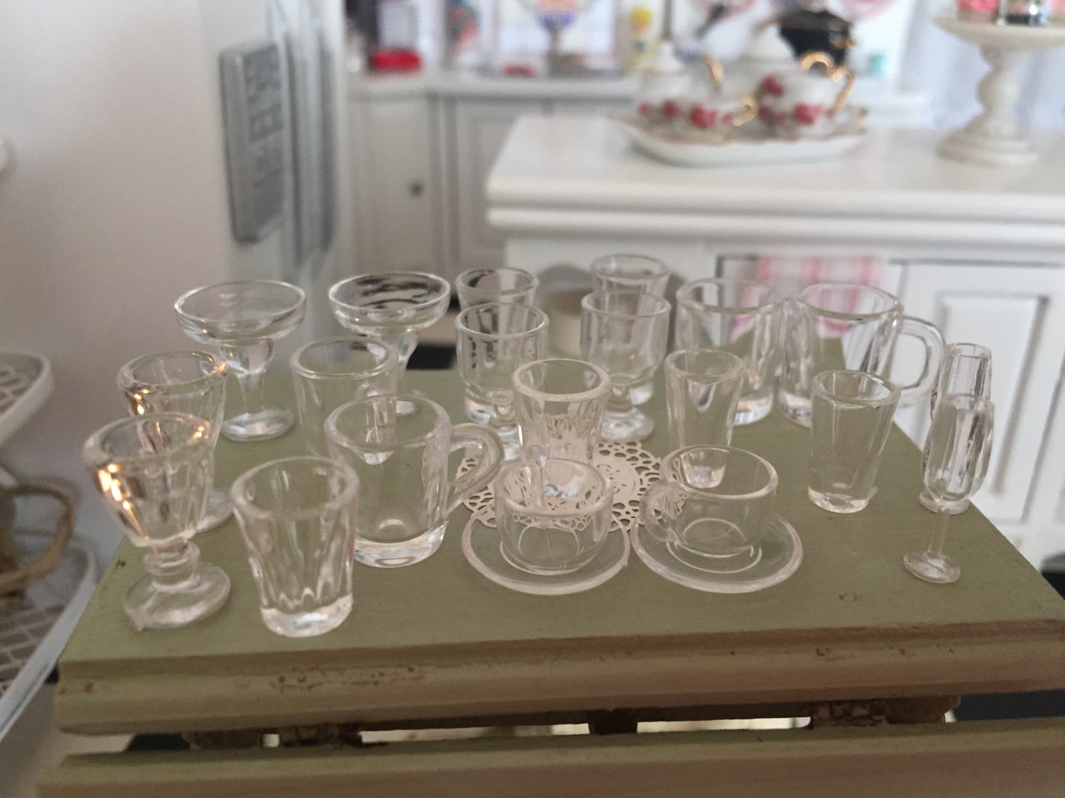 Miniature Glasses, Cups, Mugs & More, 22 Pc Set, Style 7352, Miniature
