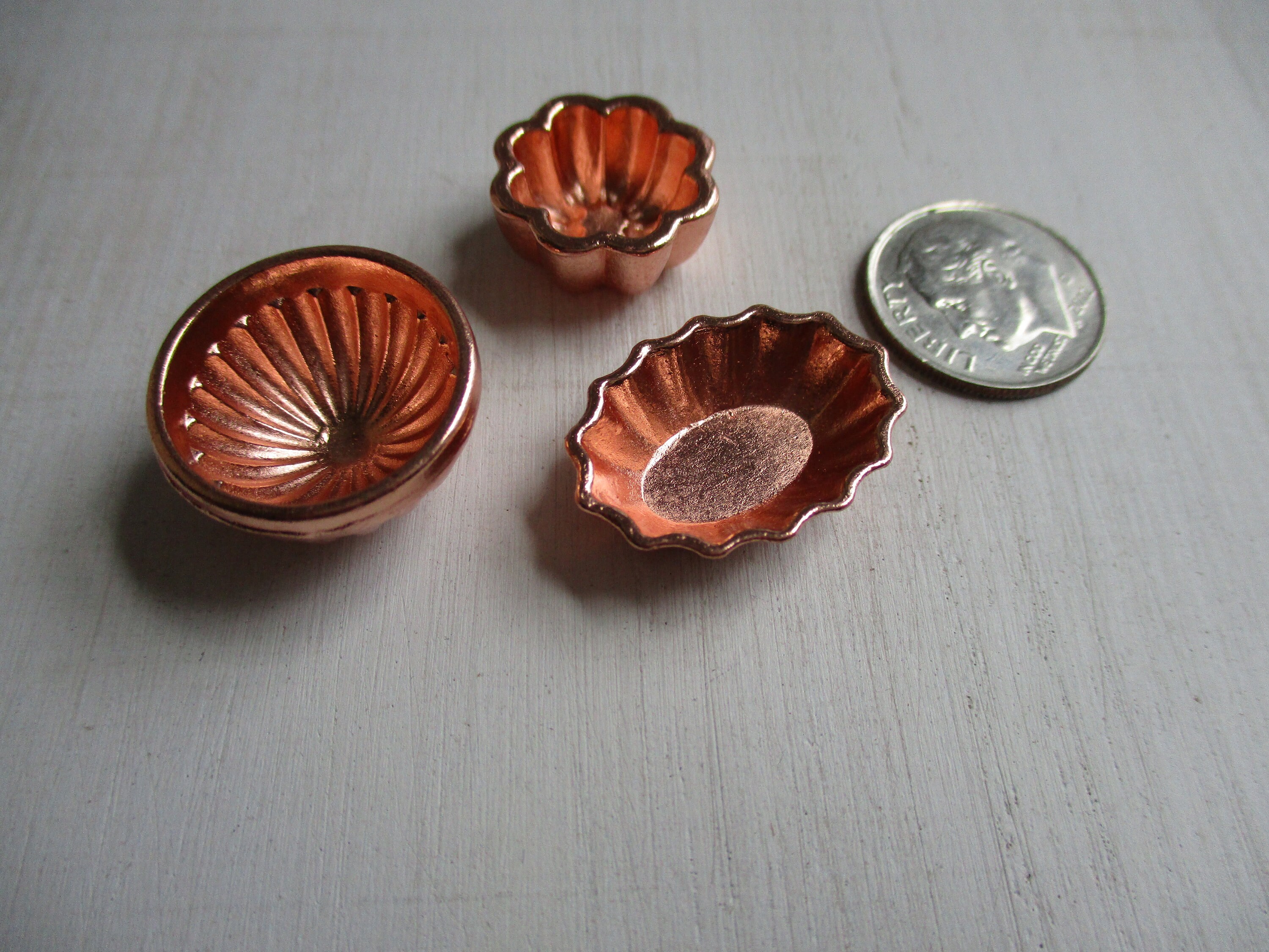 Miniature Bundt Pans, Mini Copper Bundt Pan Cake Mold Set, 3 Pieces