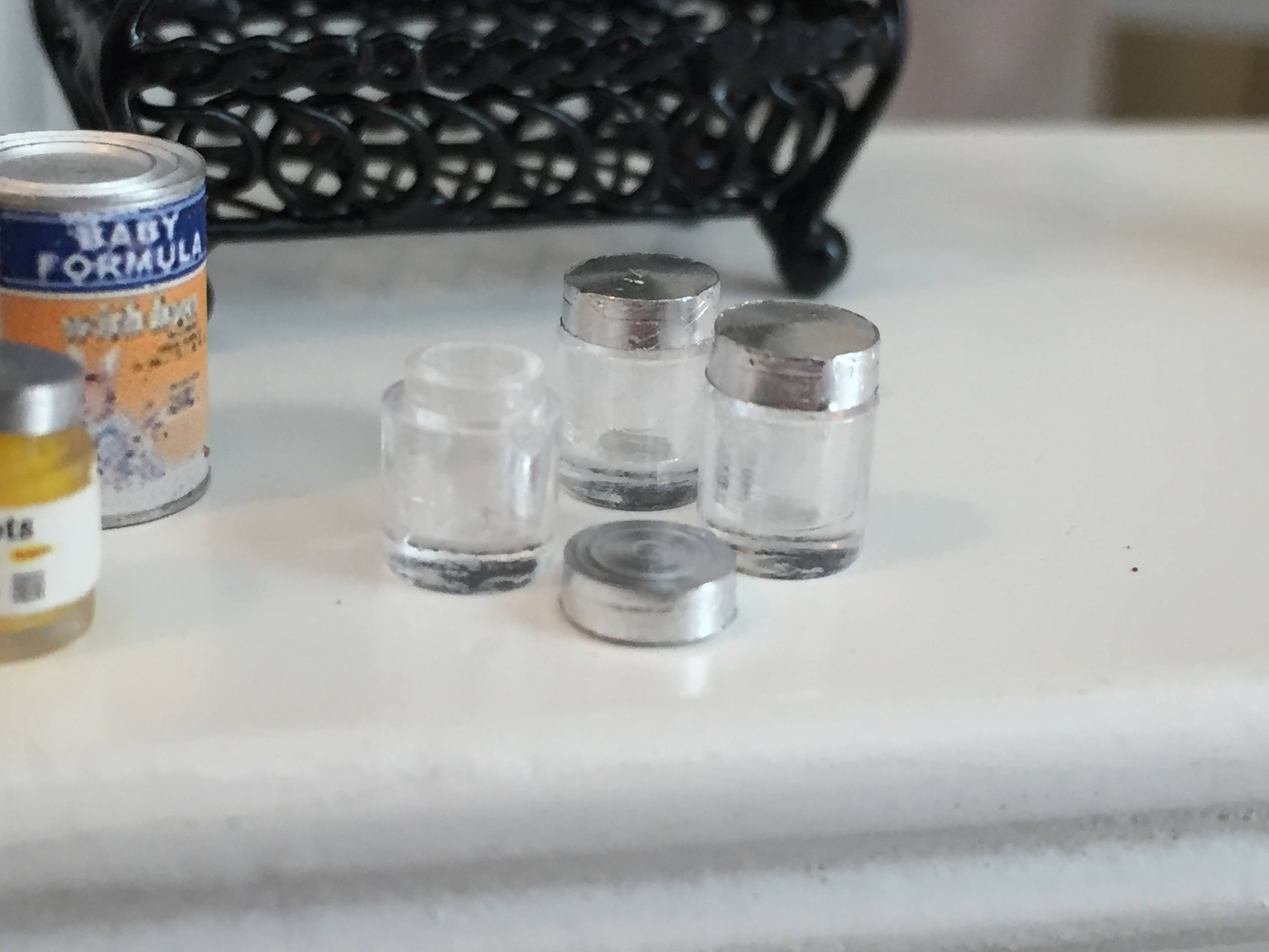 Miniature Jars with Removable Lids, 112 Scale Baby Food Size Mini Jars