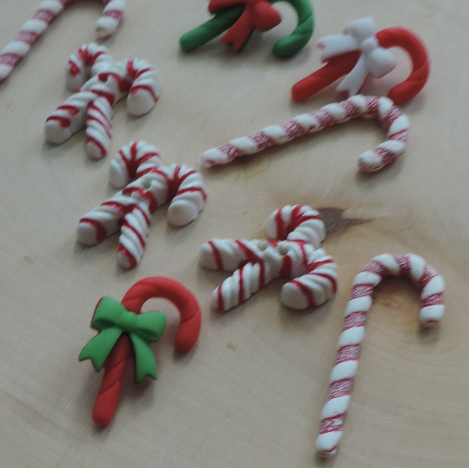 Candy Cane Buttons Novelty Button Assortment Package Etsy