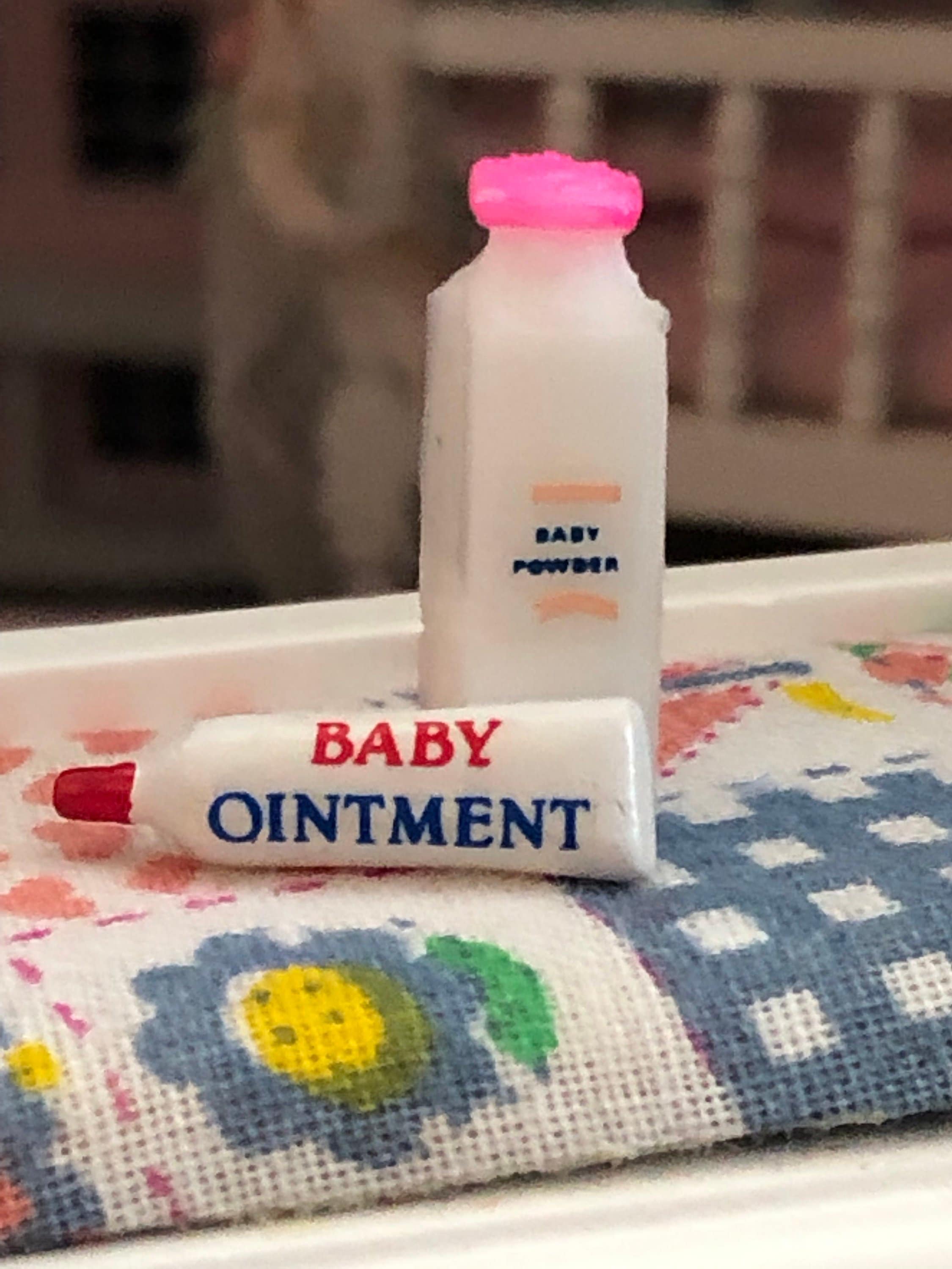 Miniature Dollhouse Plastic Can of Baby Powder