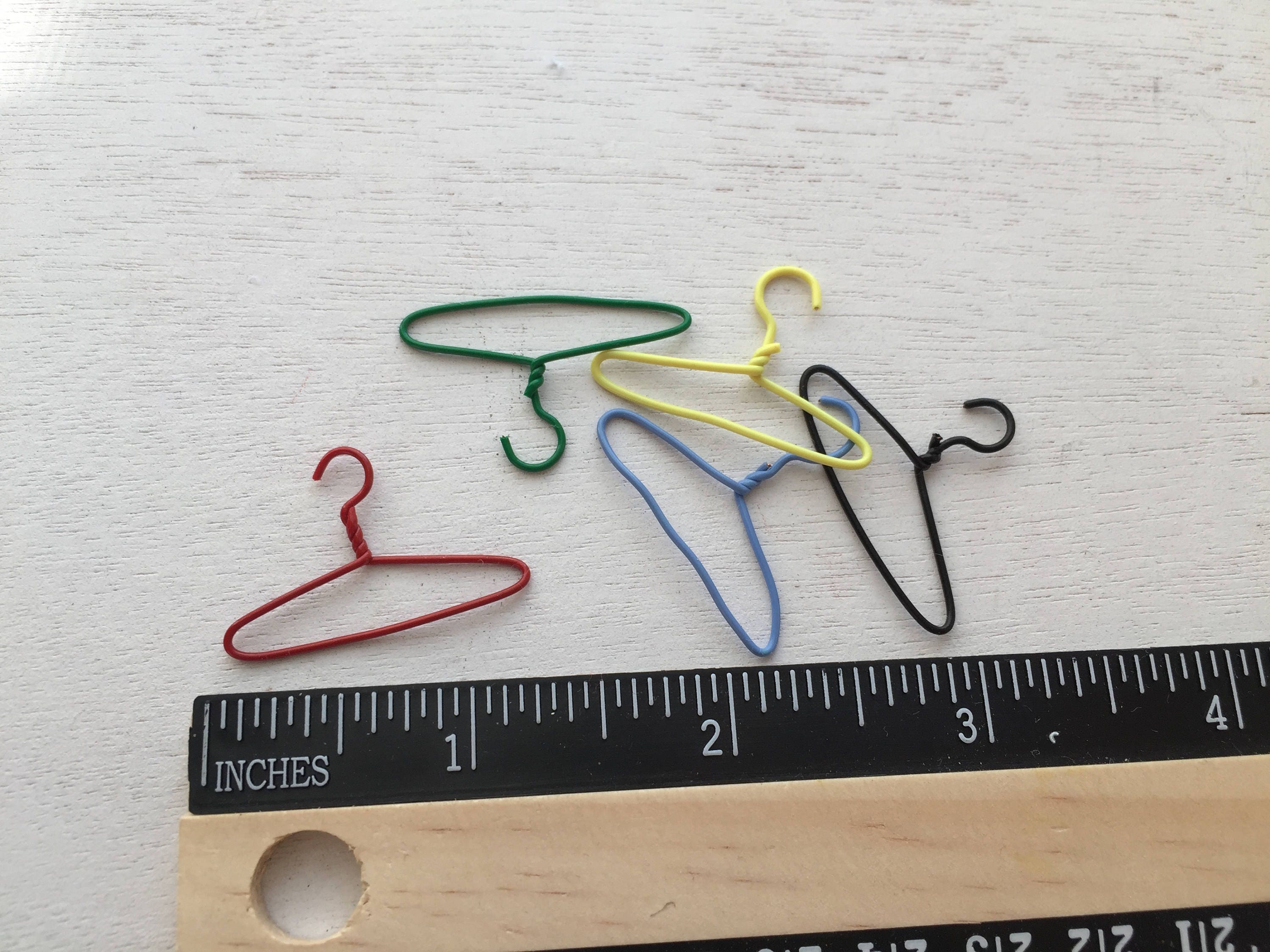 Miniature Colored Wire Hangers, Set of 5, Dollhouse Miniature, 112