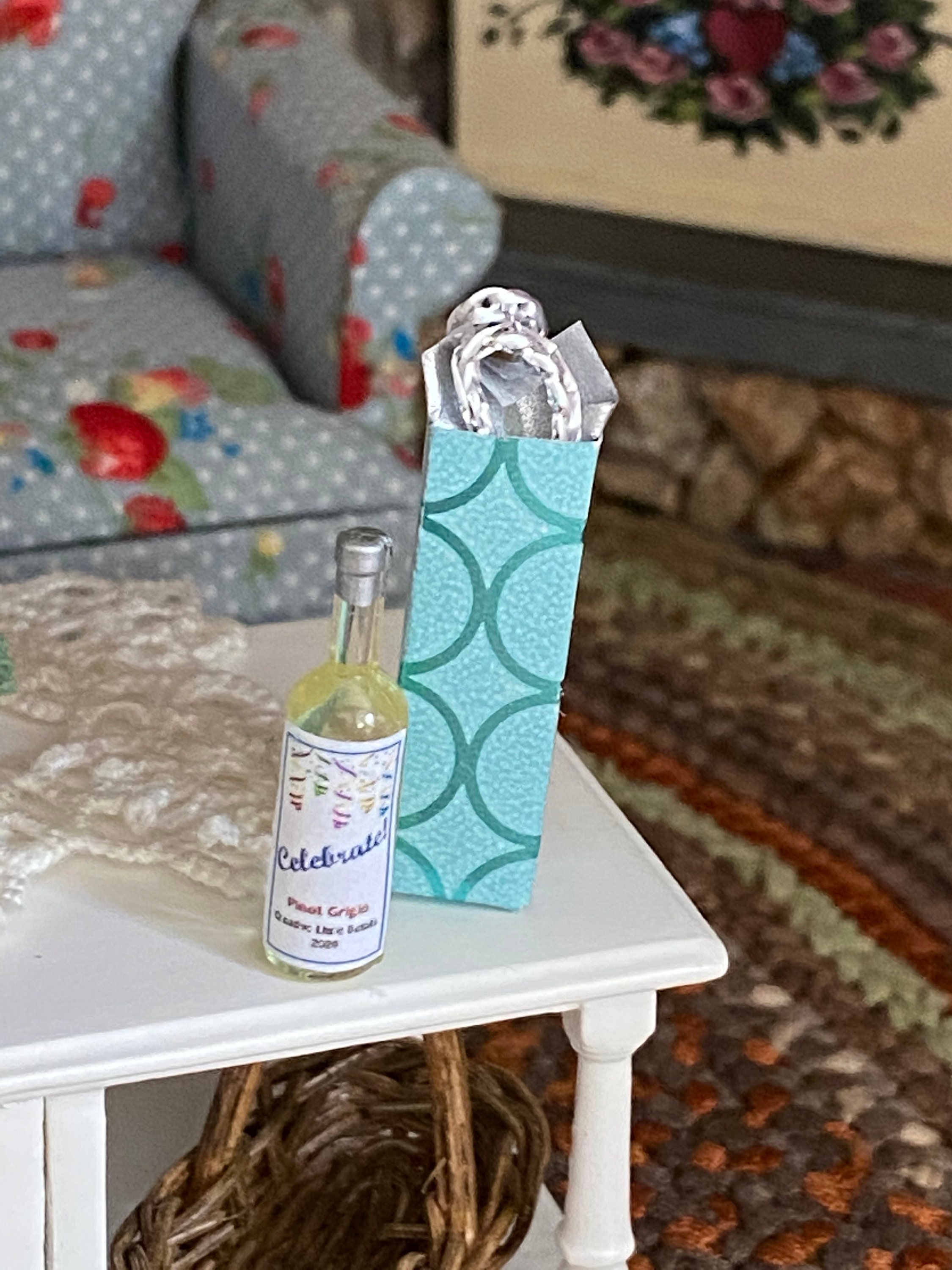 Miniature Wine Bottle And Gift Bag Set, Celebrate Pinot Wine and Bag