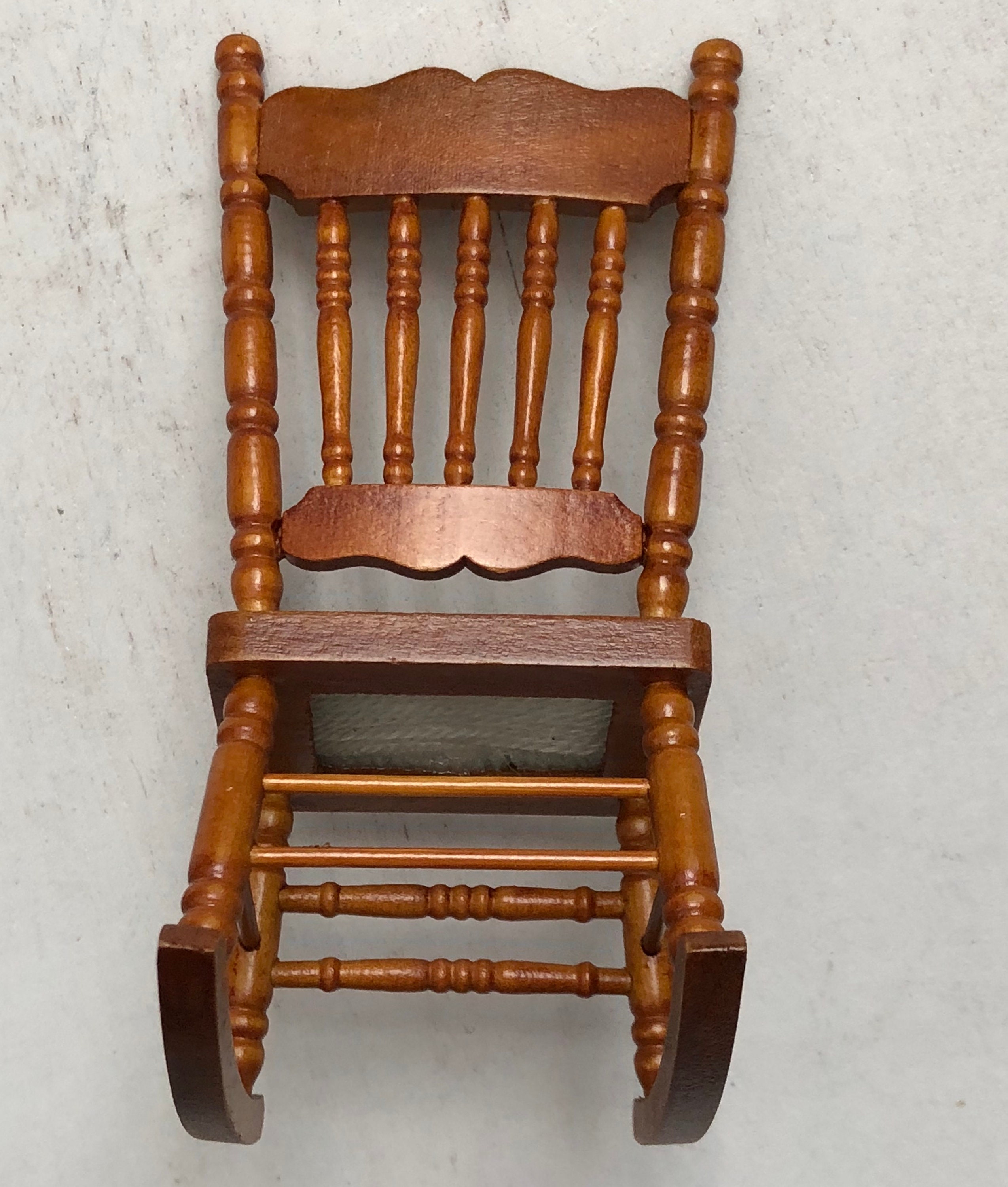 Miniature Rocking Chair, Gloucester Style Walnut Wood Rocker, 16