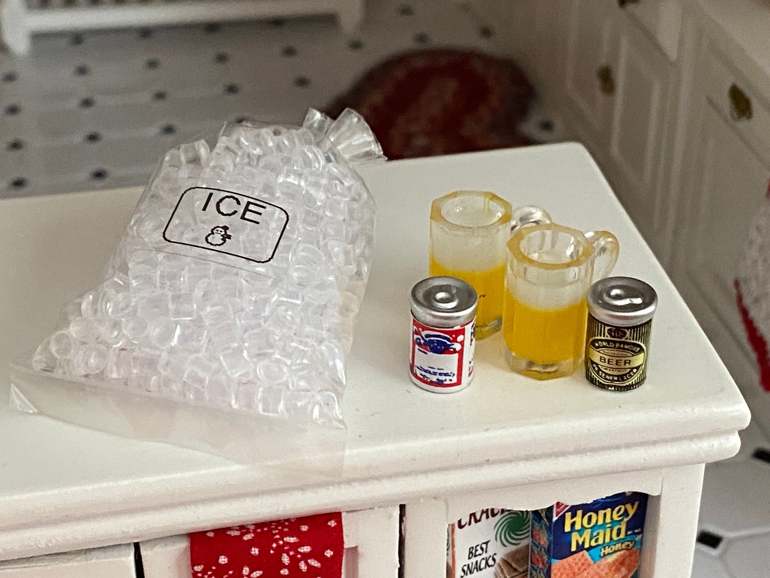 Miniature Ice, Bag of Ice Cubes, Dollhouse Miniature, 112 Scale