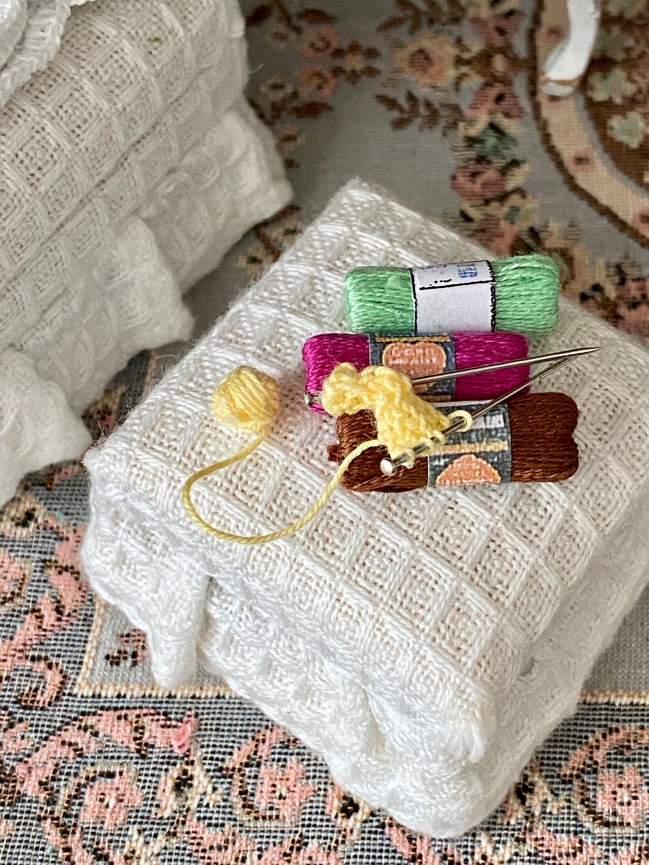 Miniature Knitting in Progress With Yarn, Mini Yarn Skeins, Pick Colors