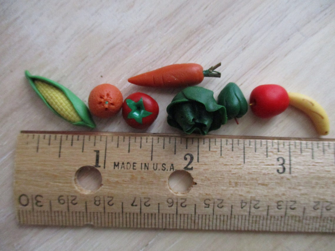 Miniature Fruits And Vegetables Set Mini Produce 8 Piece Etsy