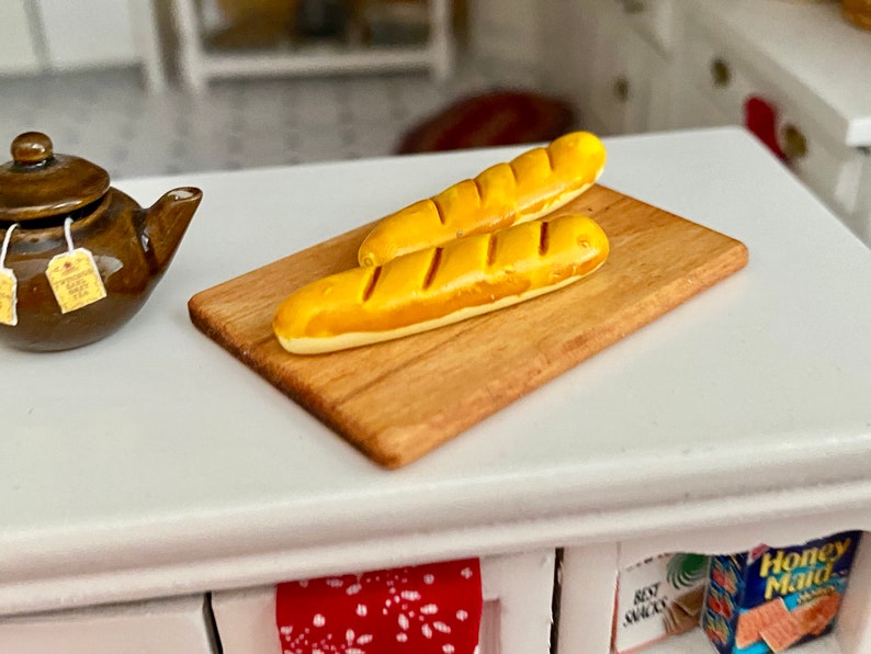 Miniature Bread Mini French Bread Loaves 2 Pieces Dollhouse Etsy