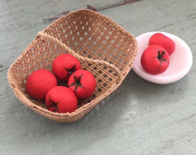 Miniature Tomatoes,  Dollhouse Miniature 1:12 Scale, Set of 6 Pieces, Dollhouse Food, Miniature Food, Mini Food