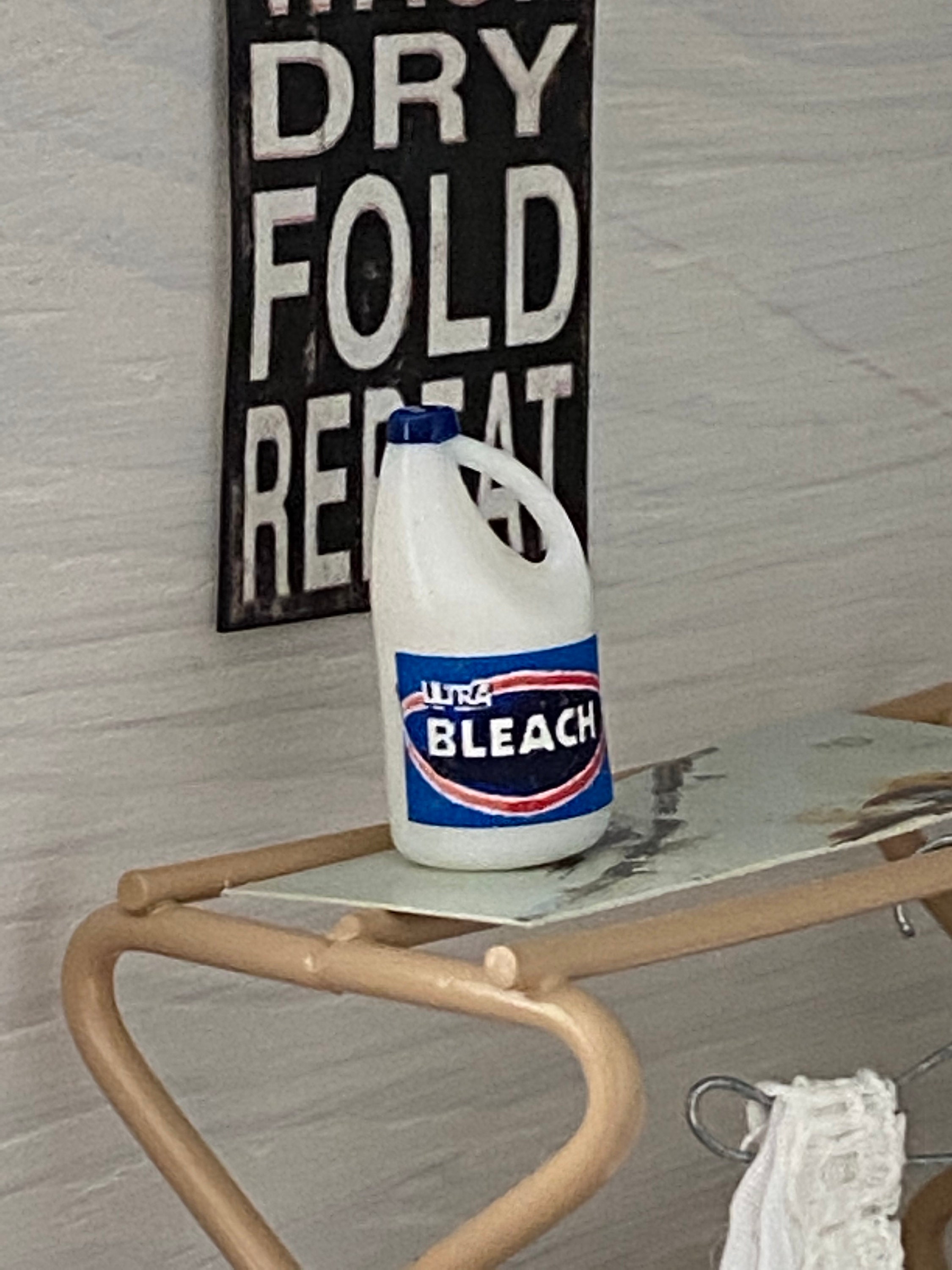 Miniature Bleach, Mini Bleach Bottle, Dollhouse Miniatures, 112 Scale