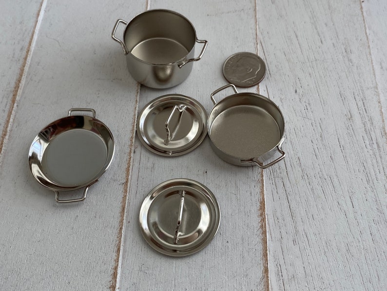 Miniature Pots and Pan Set Mini Cookware 5 Piece Set Style Etsy