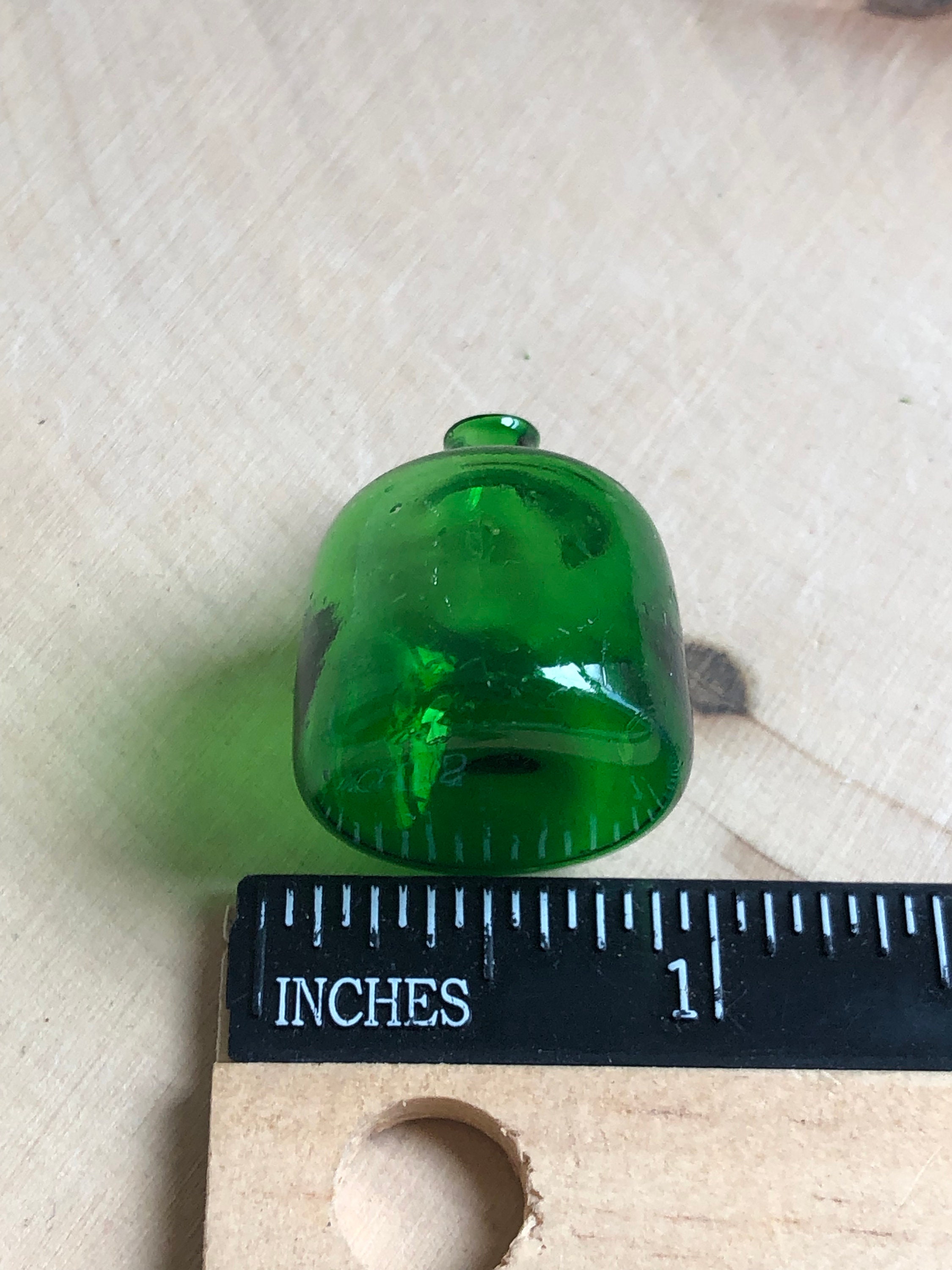 Miniature Green Glass Jug With Handle, Style 12, Dollhouse Miniature