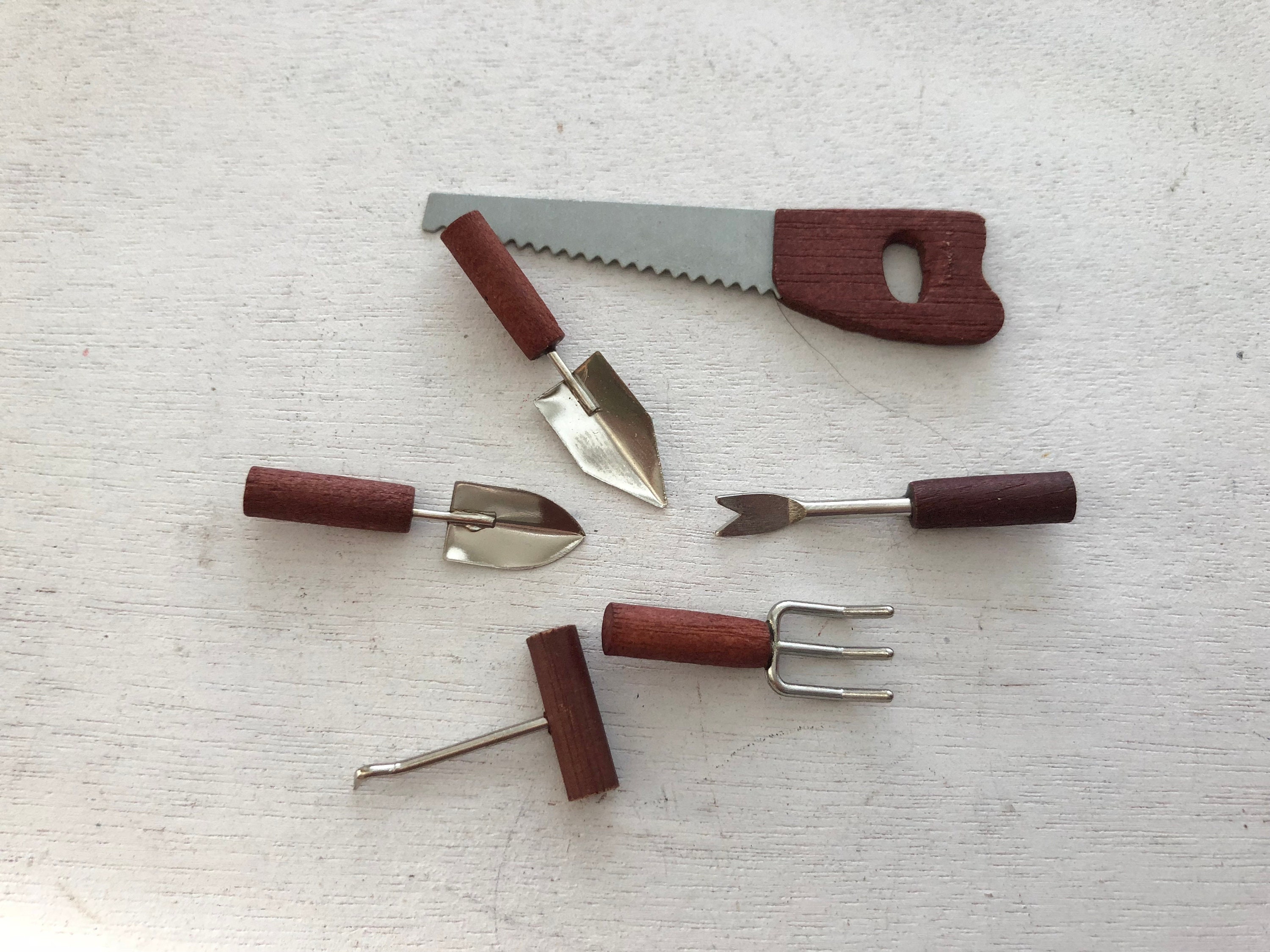 Mini Garden Hand Tool Set Wood And Metal Tools Fairy Mini Garden Hand Tool Set Wood And Metal Tools Fairy Miniature Accessories Decor 6 Piece