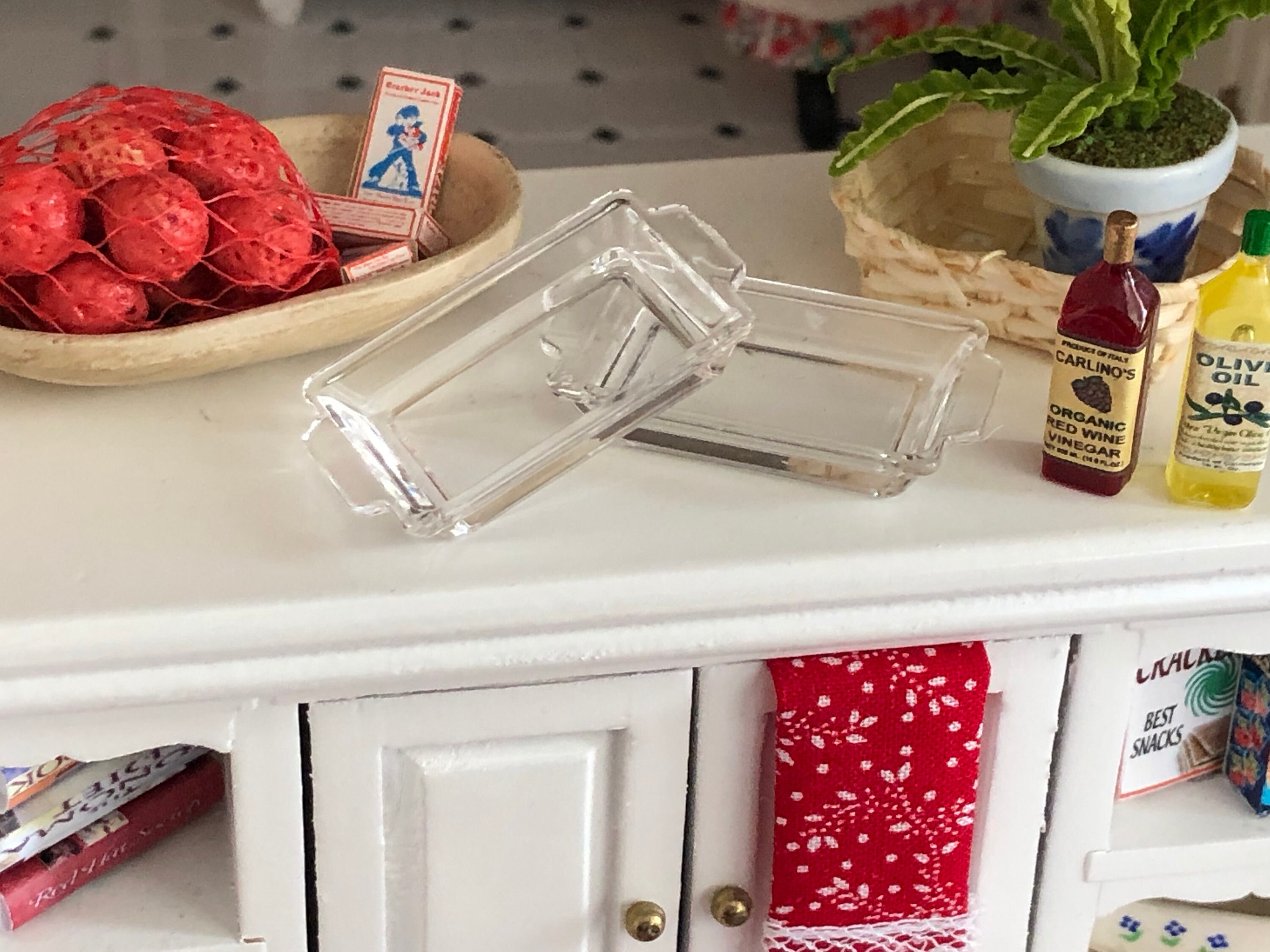Miniature Trays, Set of 2 Clear Trays, Style 94, Dollhouse Miniature, 1