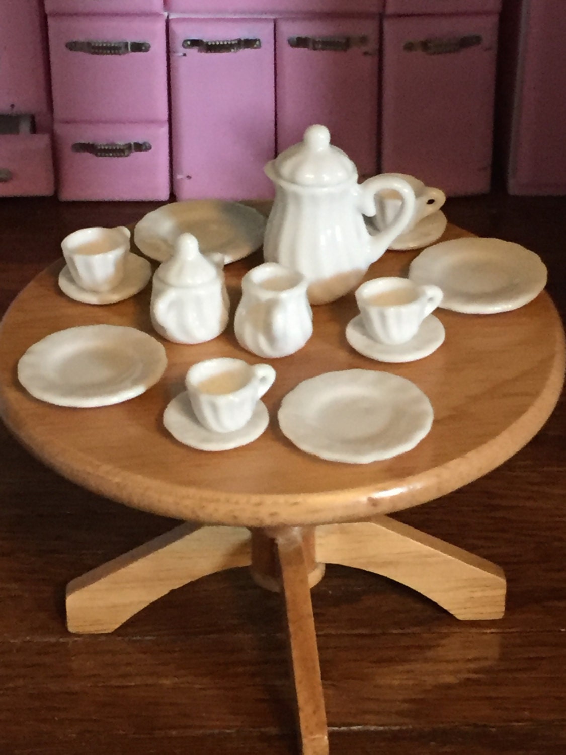 Miniature White Tea Set, Coffee or Tea White Set, White Dishes and Cups