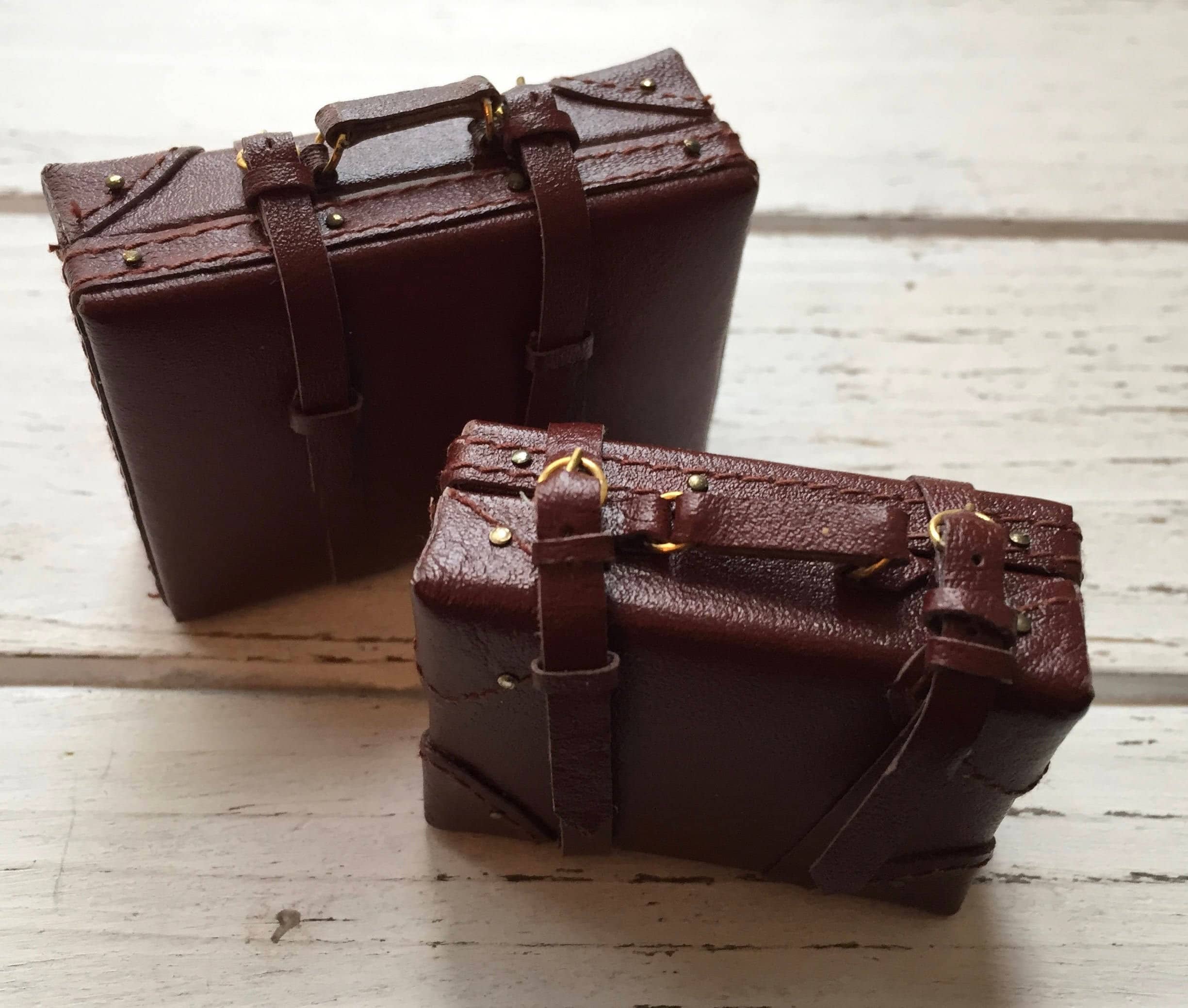 Miniature Suitcase Medium Faux Leather Suitcase Mini Etsy Nederland