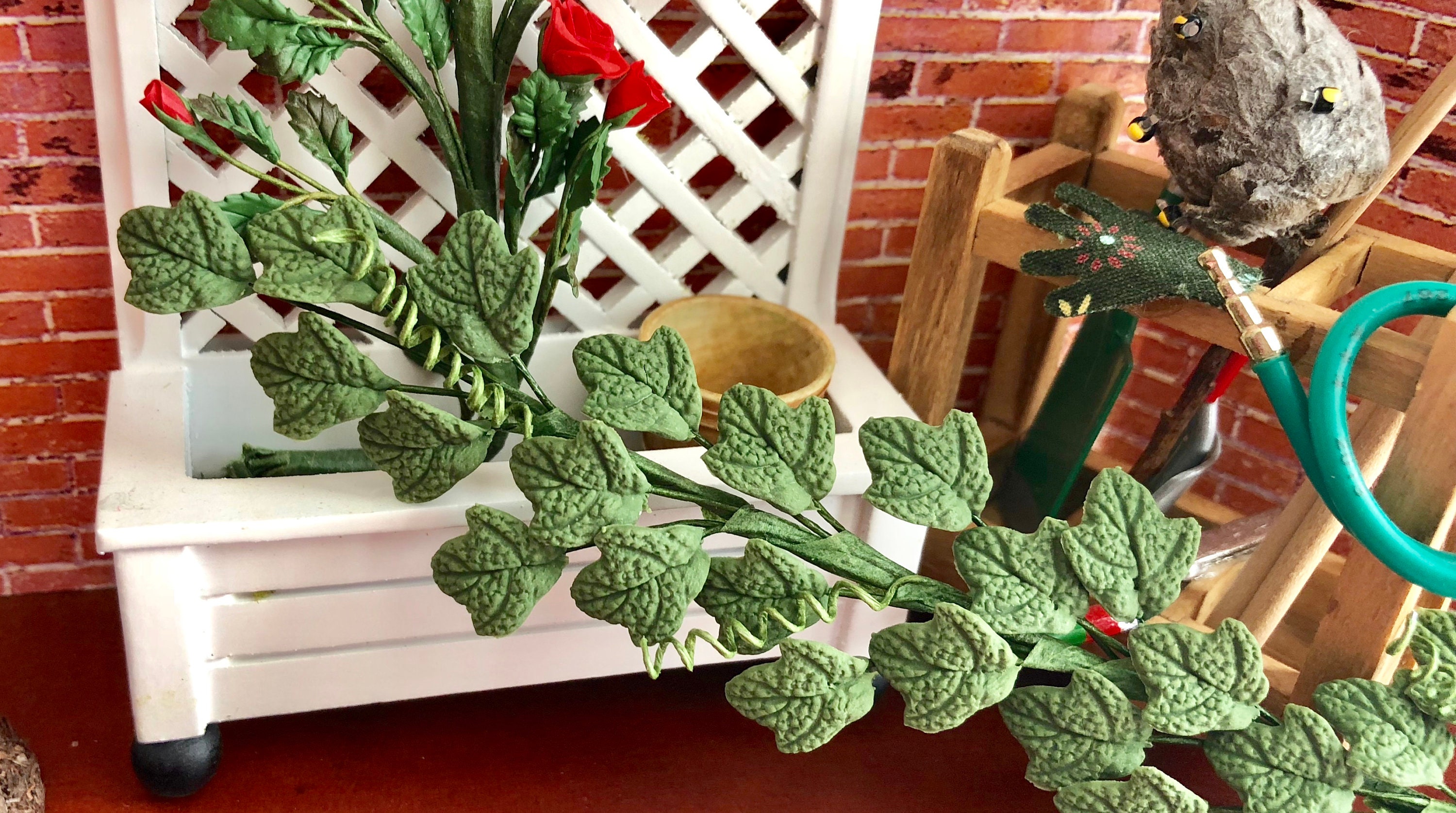 Miniature Leaves, Mini Leafy Vine, Dollhouse Miniature, 112 Scale