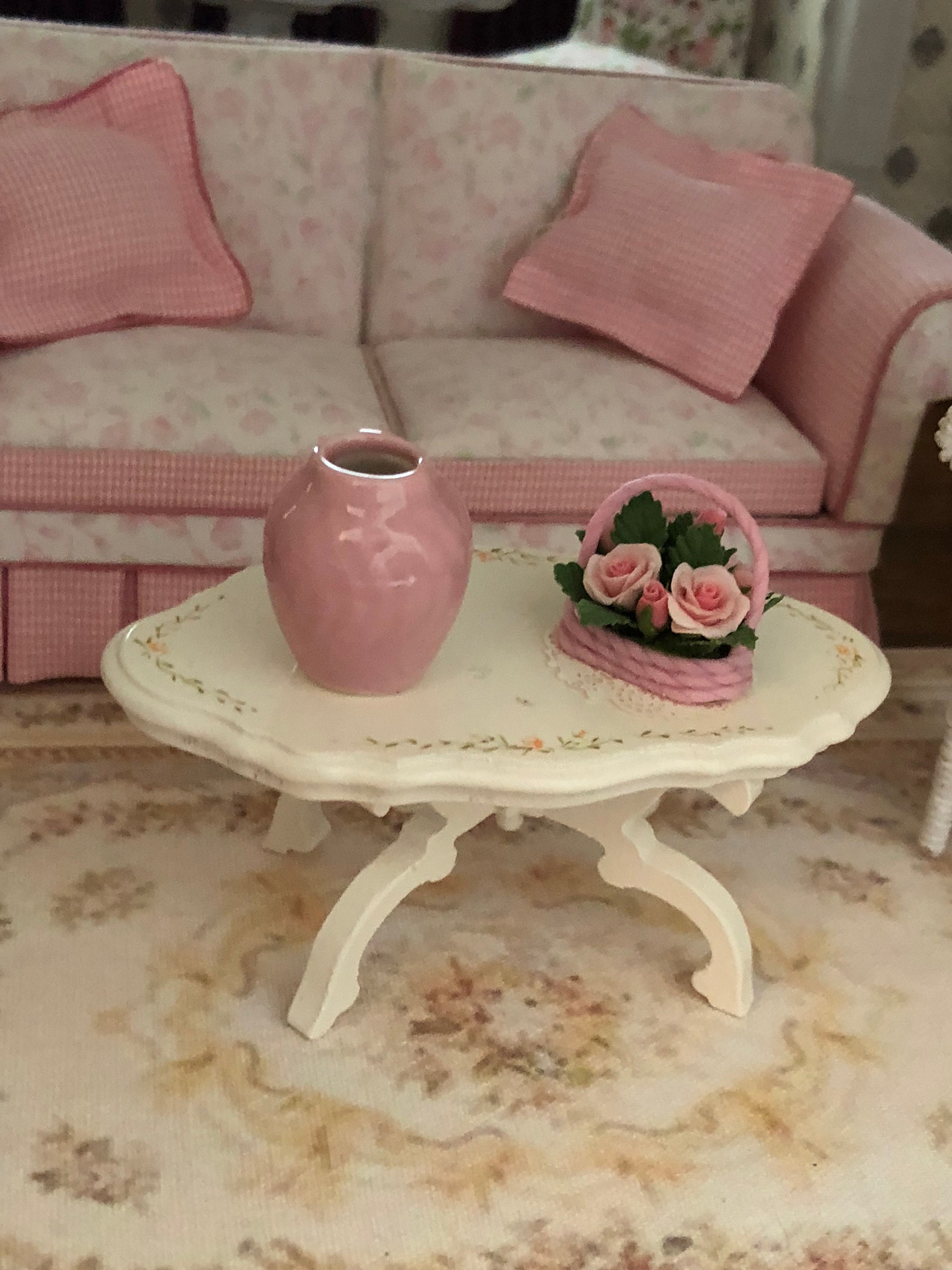 Miniature Pink Vase, Style 82, Dollhouse Miniature, 112 Scale, Mini