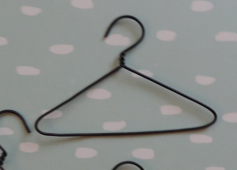 Packaged Set of 3 Great for Doll Clothes and Crafts Black Wire Hangers 3 Inch Mini Wire Hangers